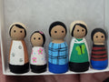 Wooden figurines, personalized family (big family)
