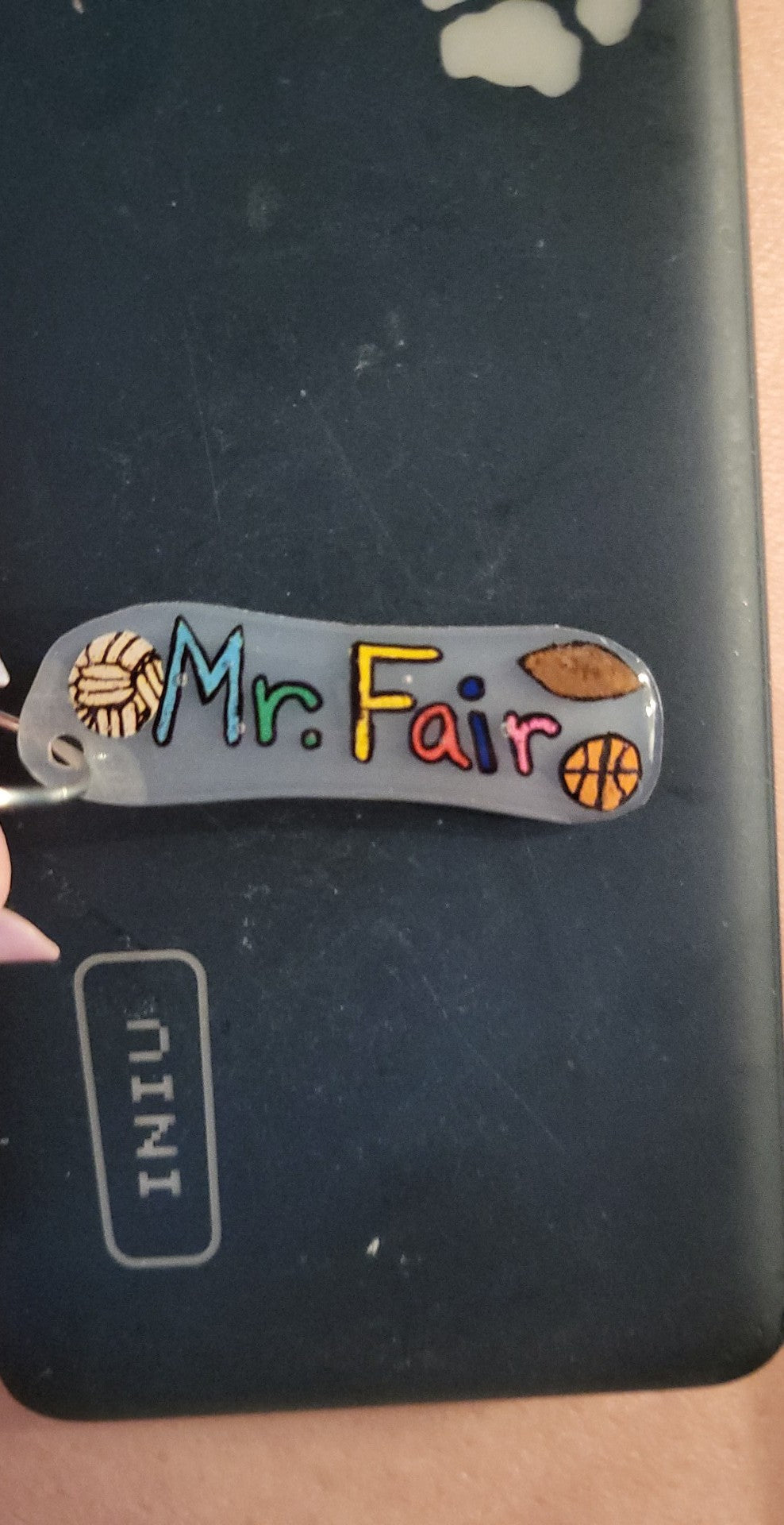 Name tag keychain with small pictures