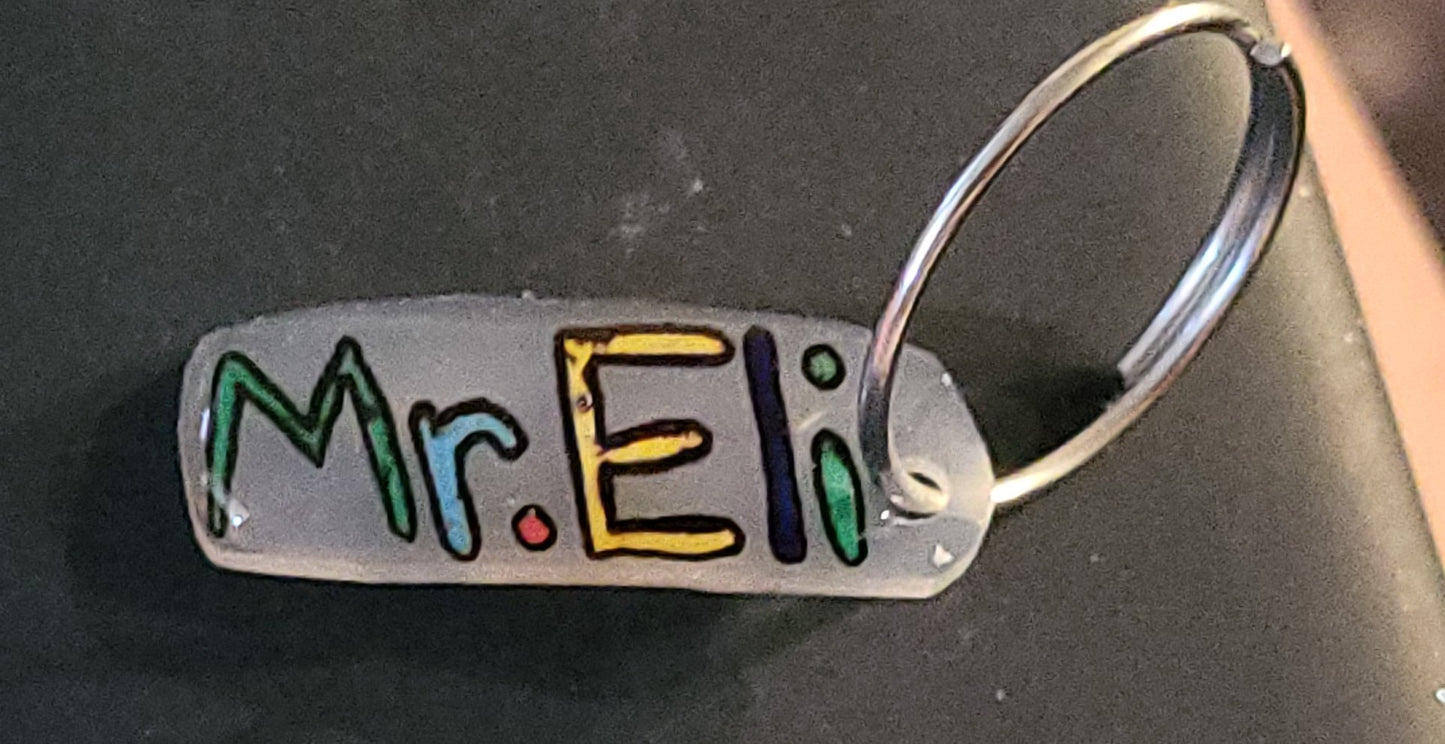 Name tag keychain