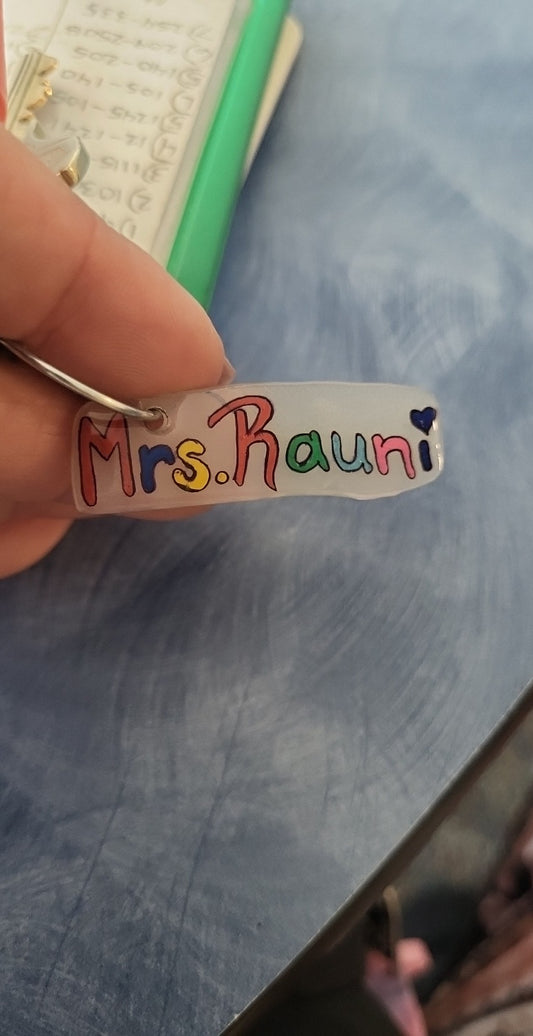 Name tag keychain