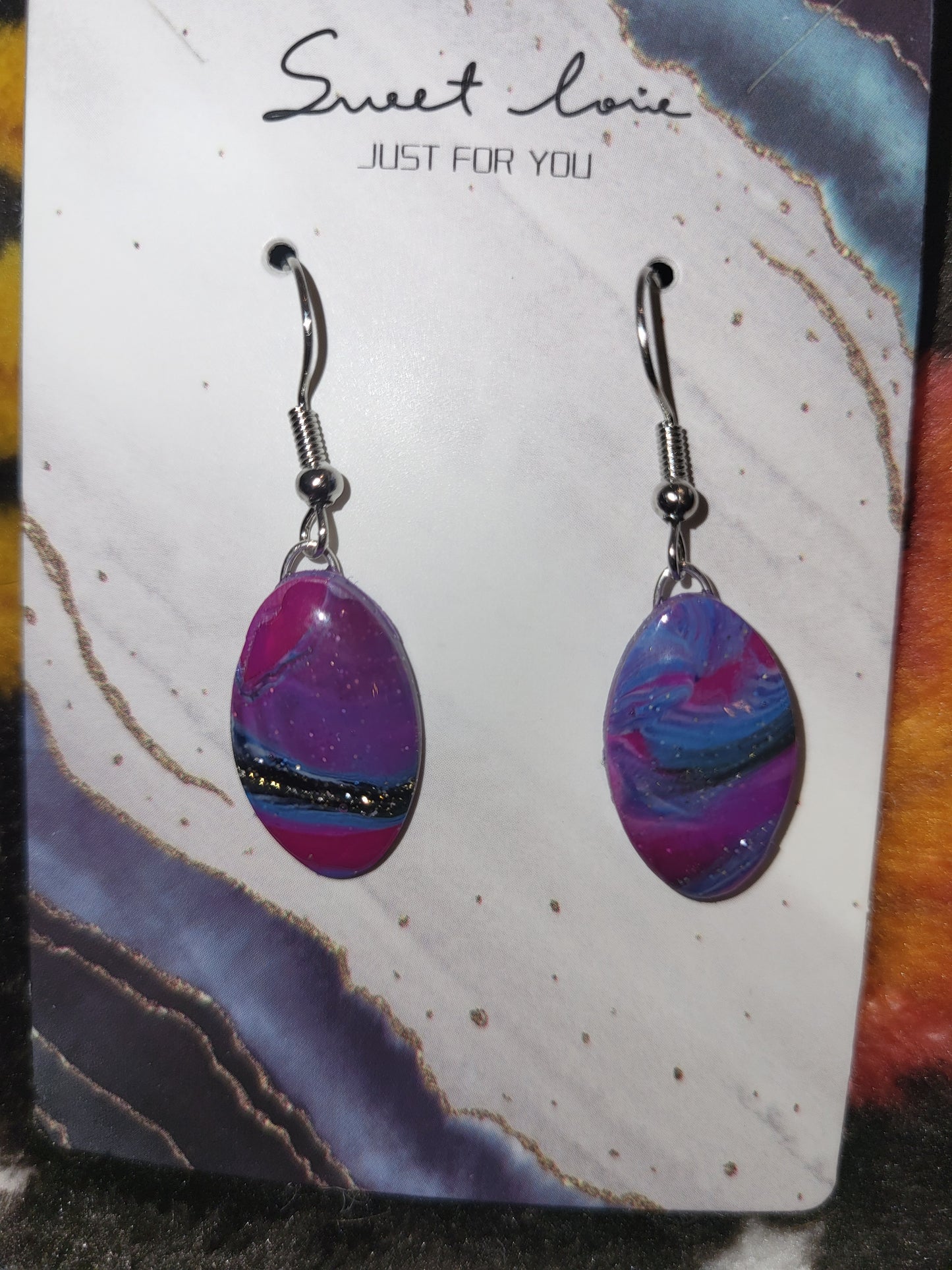 Homemade dangling earrings