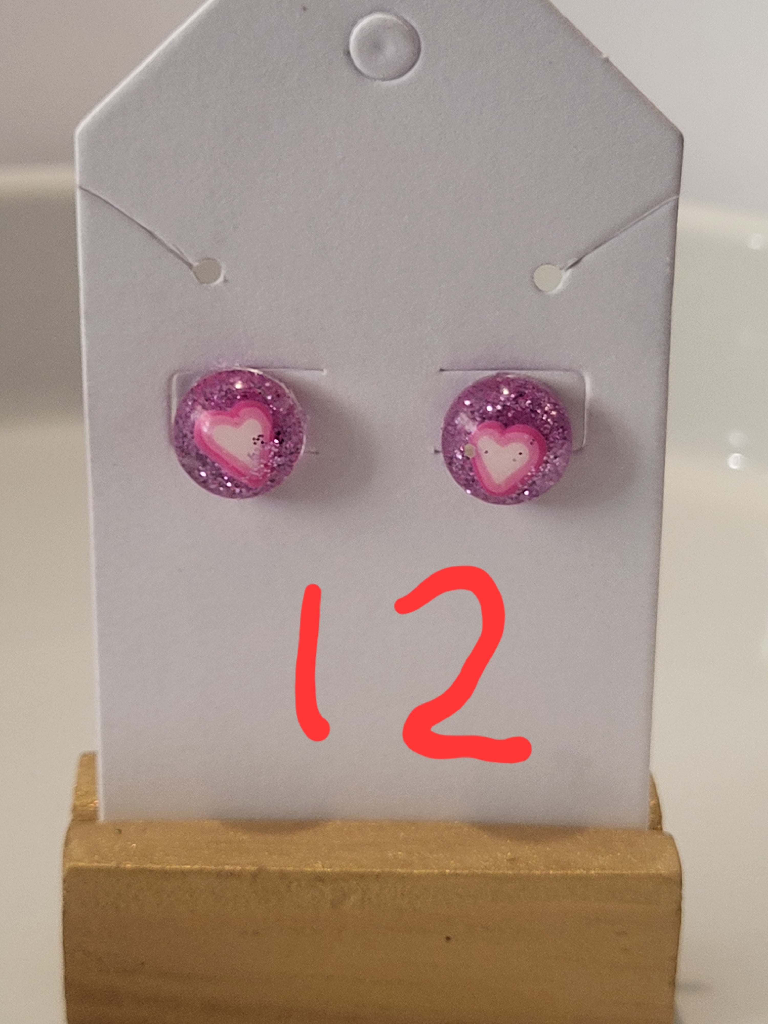 Valentine's day inspired studded earrings