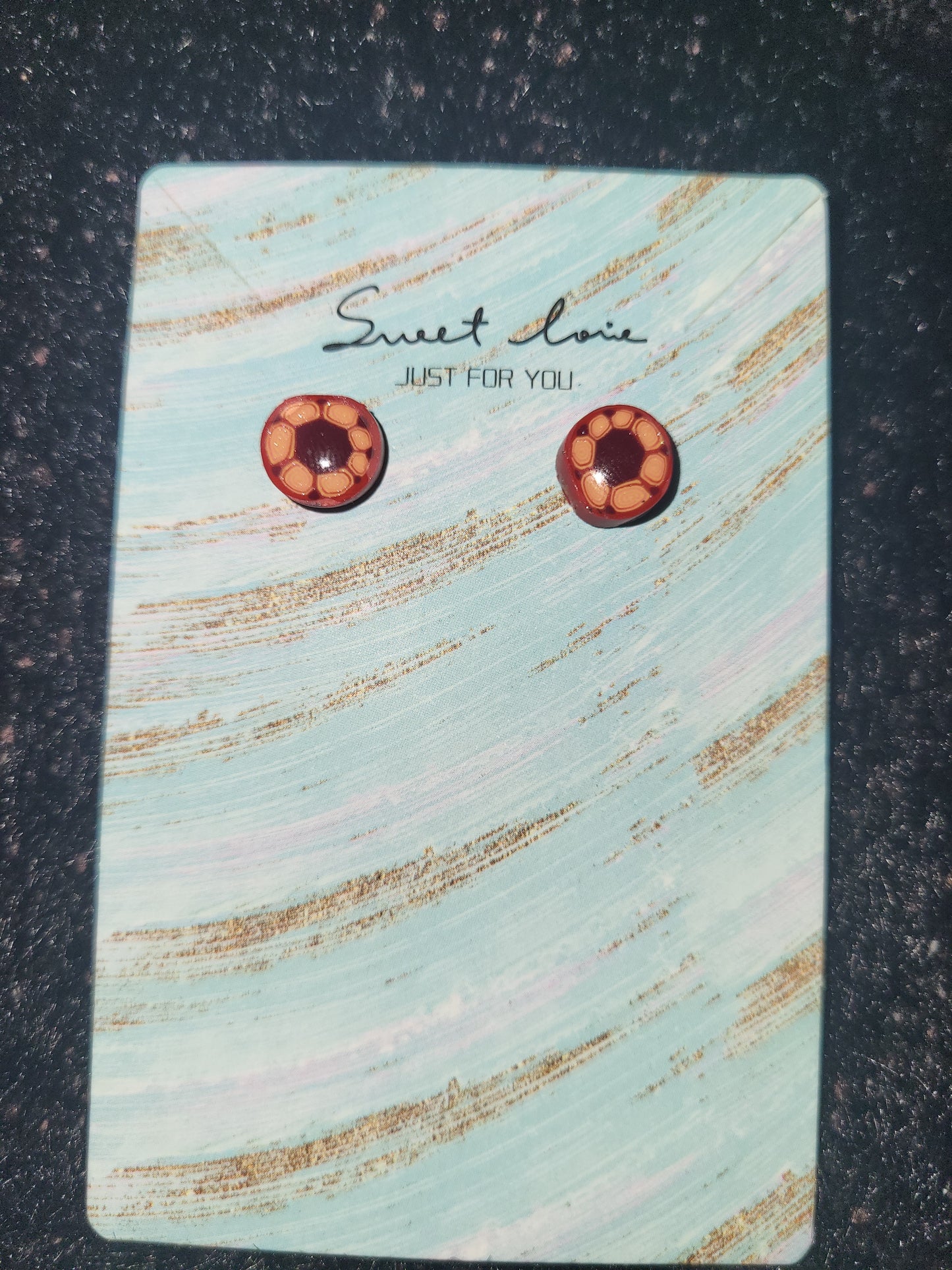 Homemade swirly flowers earrings