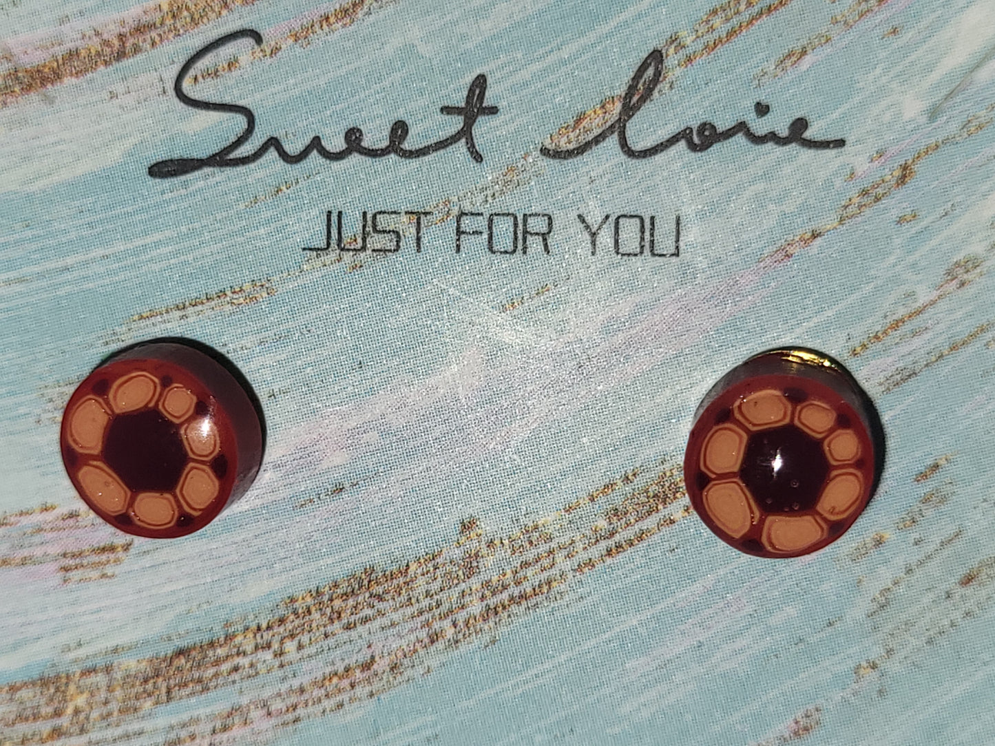 Homemade swirly flowers earrings