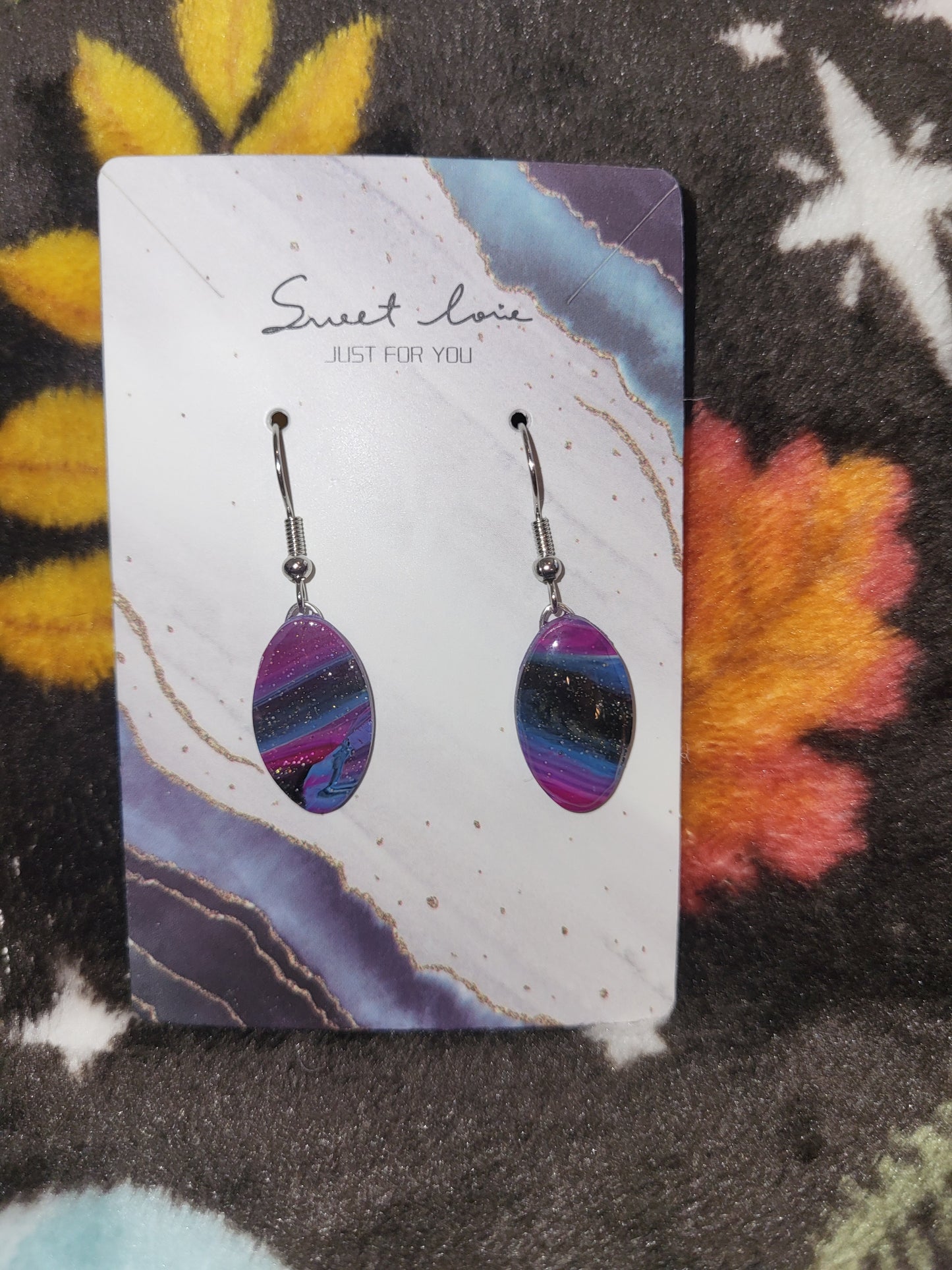 Homemade dangling earrings