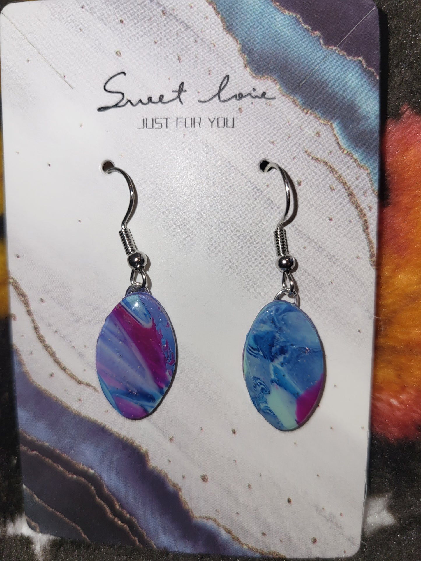 Homemade dangling earrings