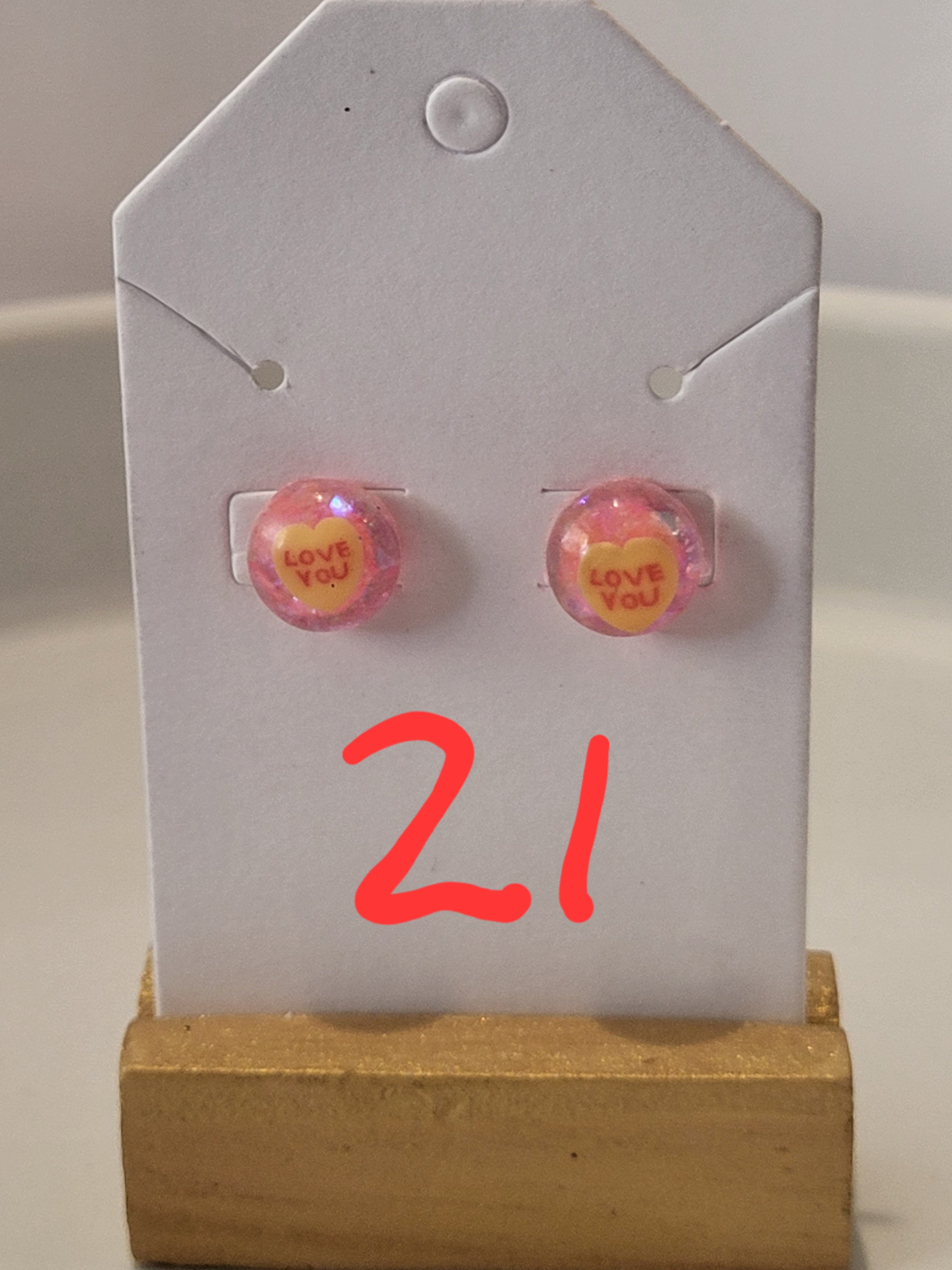 Valentine's day inspired studded earrings