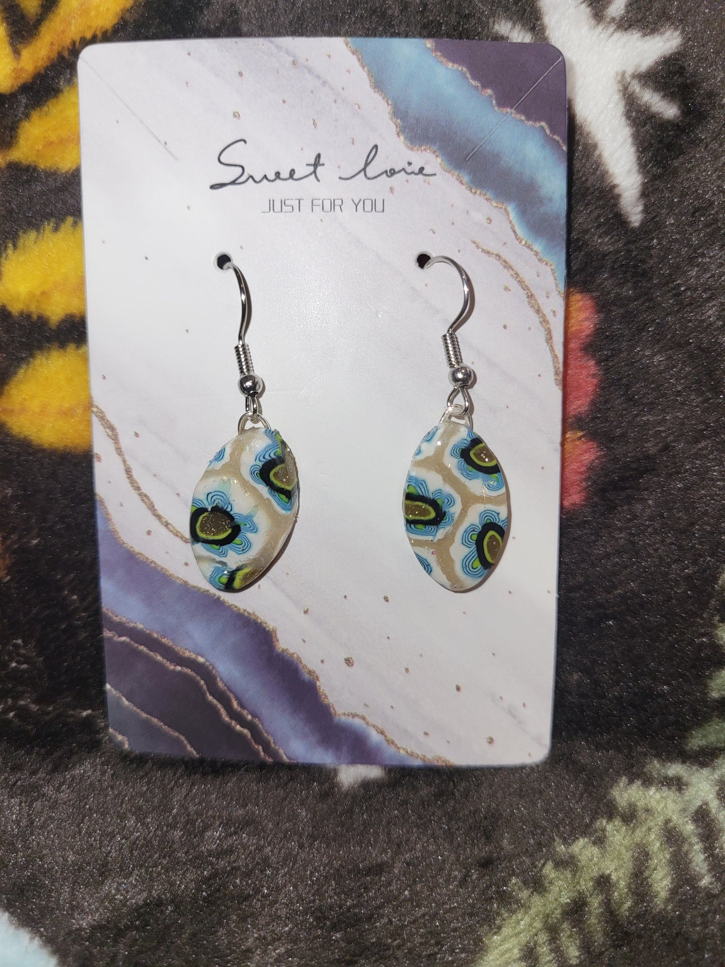 Homemade dangling earrings
