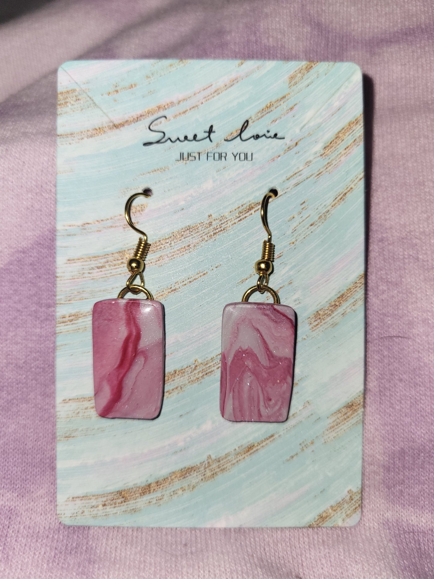 Homemade dangling earrings