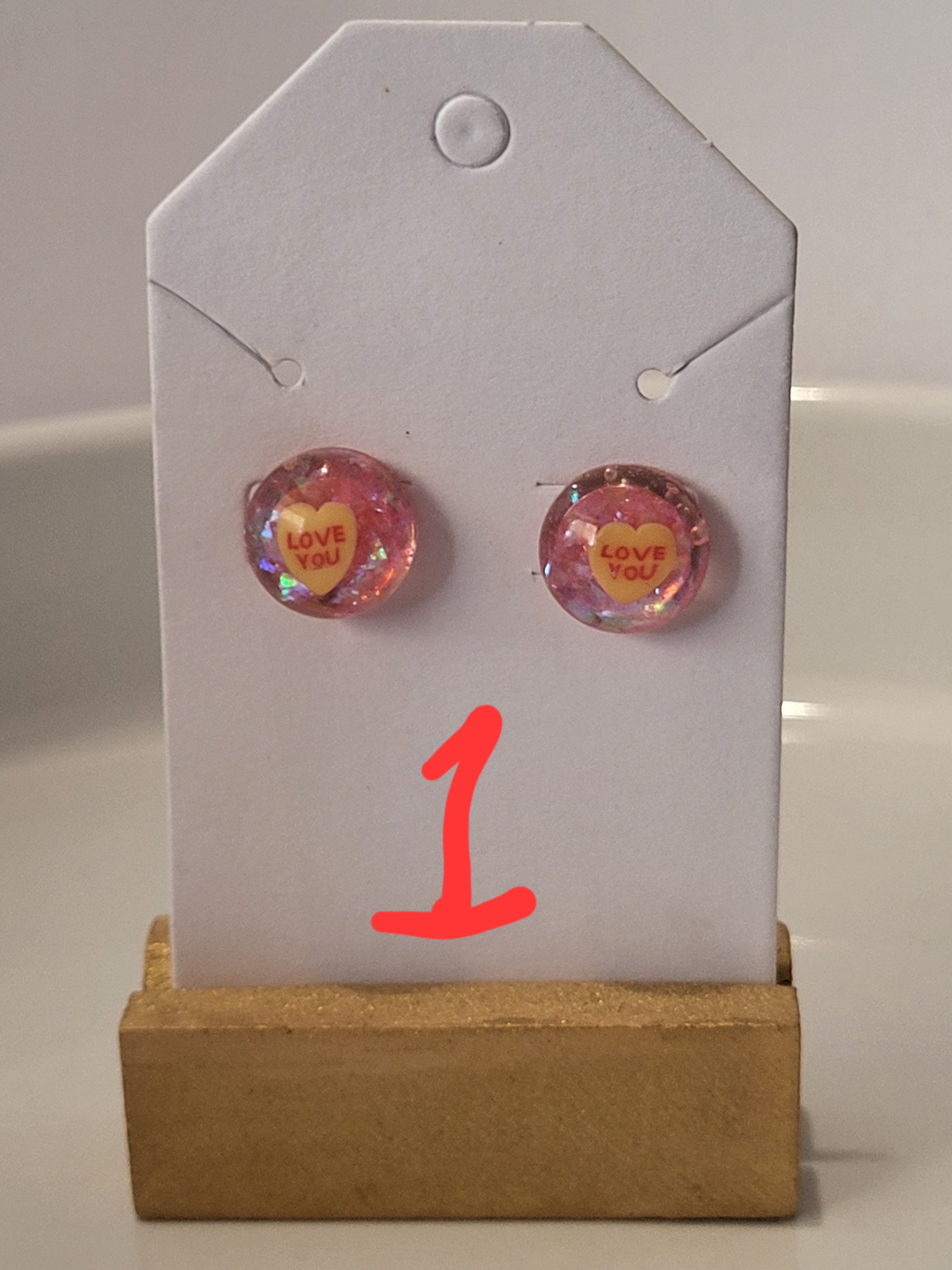 Valentine's day inspired studded earrings