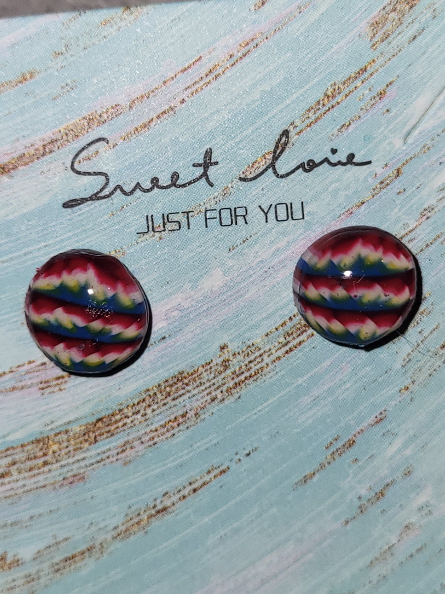 Homemade cane earrings