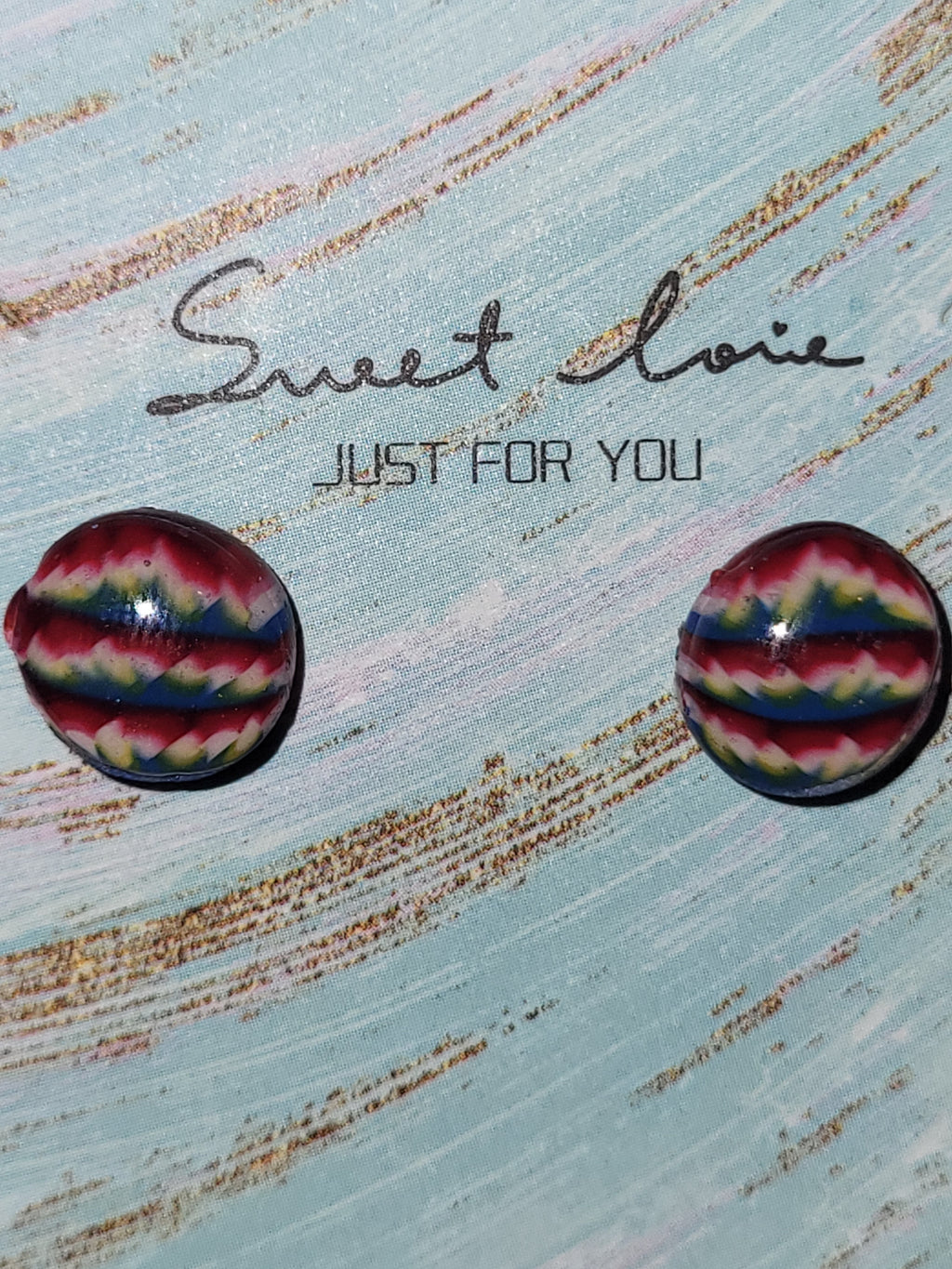 Homemade cane earrings
