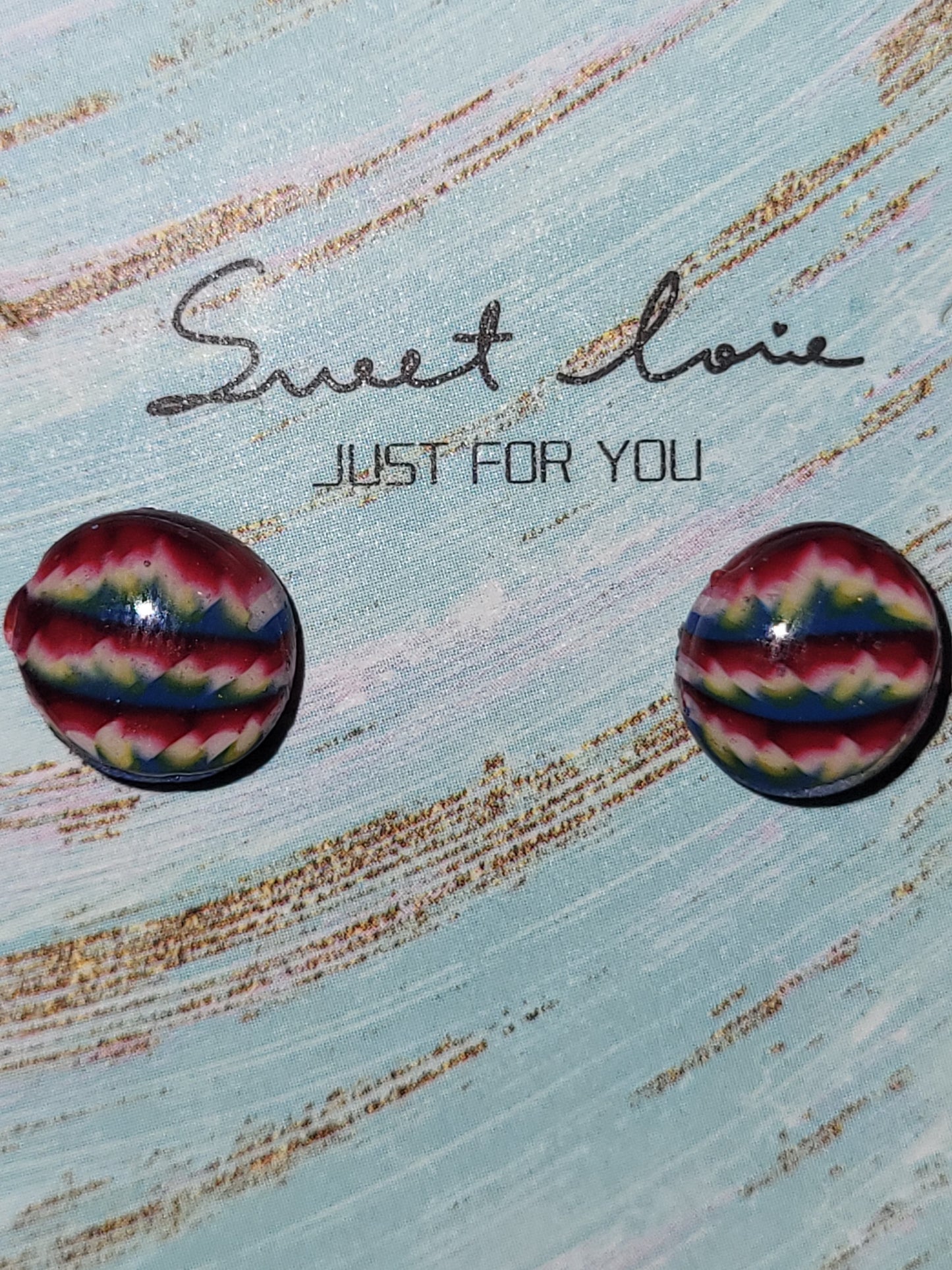 Homemade cane earrings