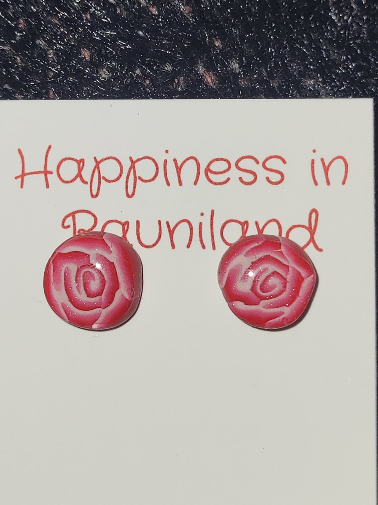 Handmade rose earrings