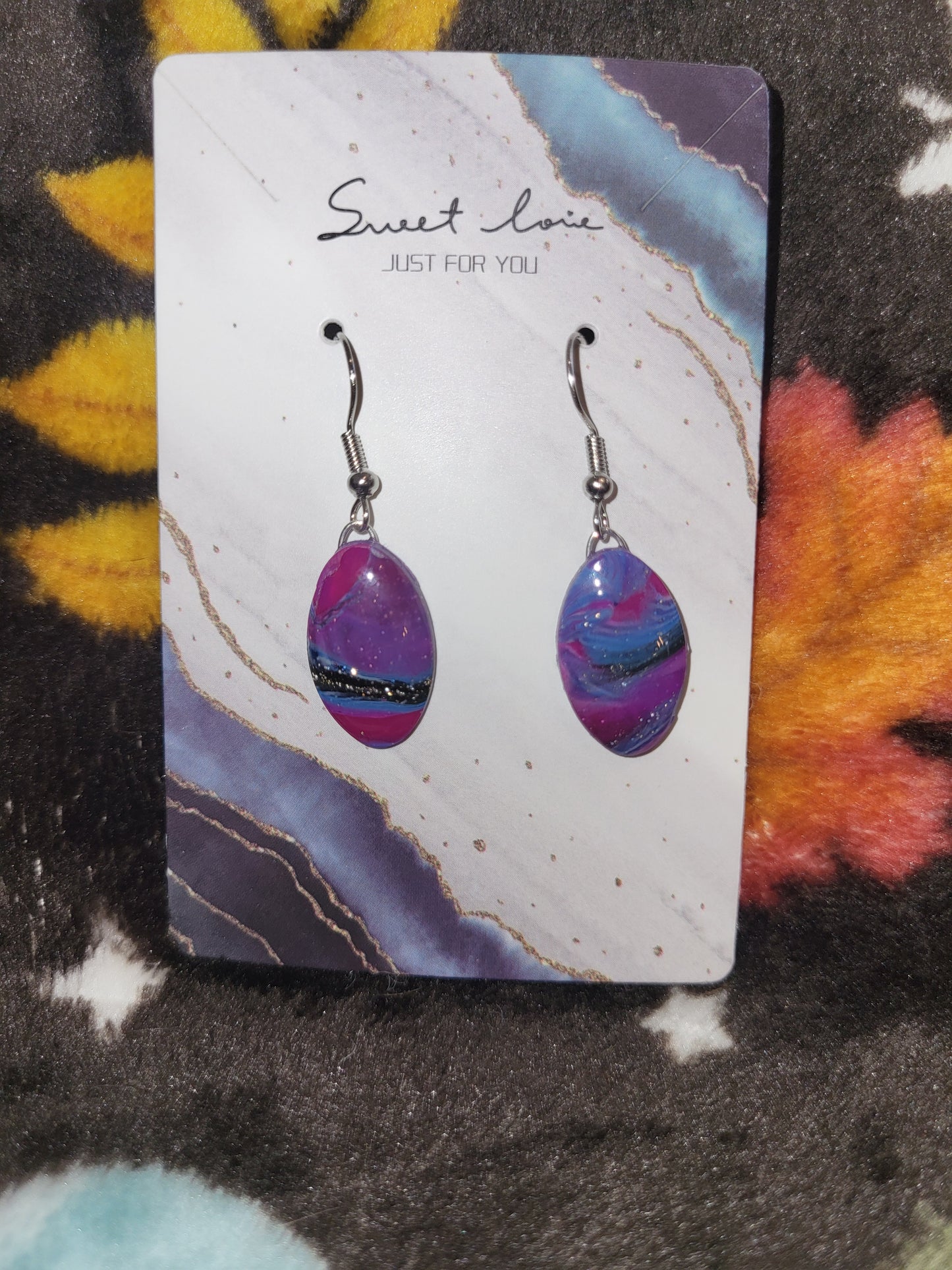 Homemade dangling earrings