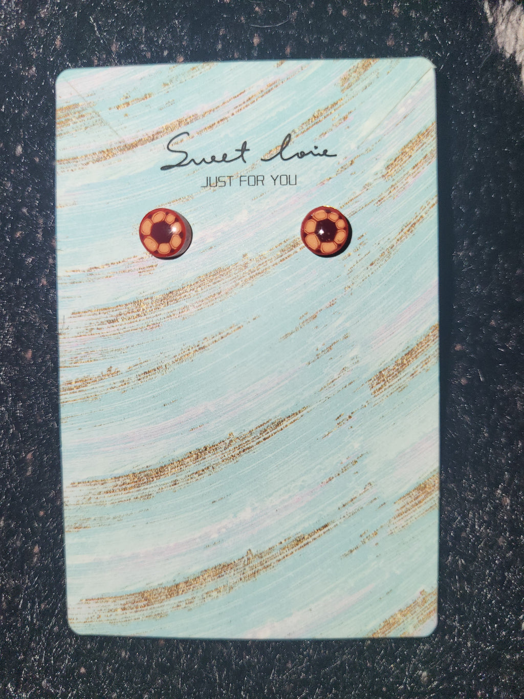 Homemade swirly flowers earrings