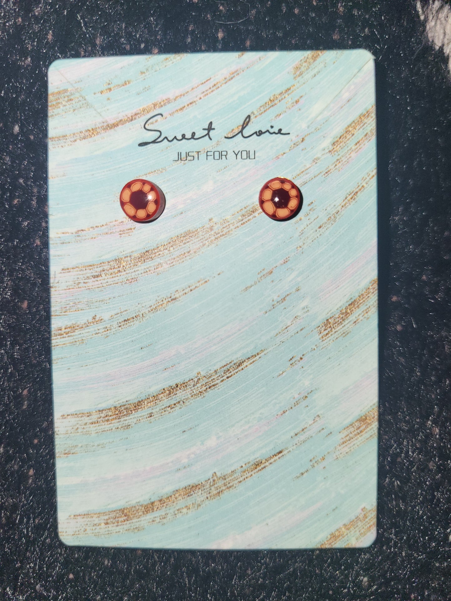 Homemade swirly flowers earrings