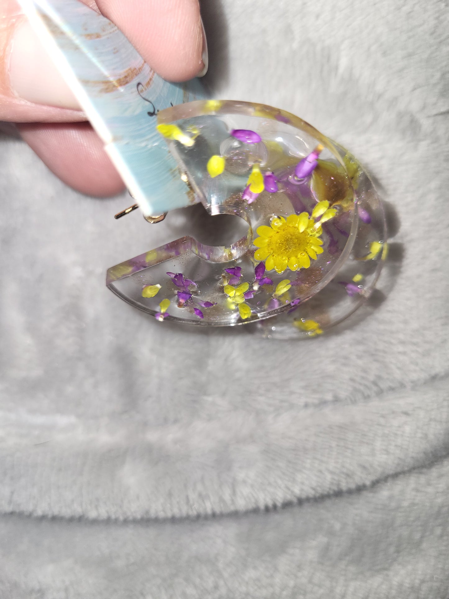 Homemade dried flower earrings