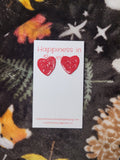 Handmade studed "XOXO" earrings