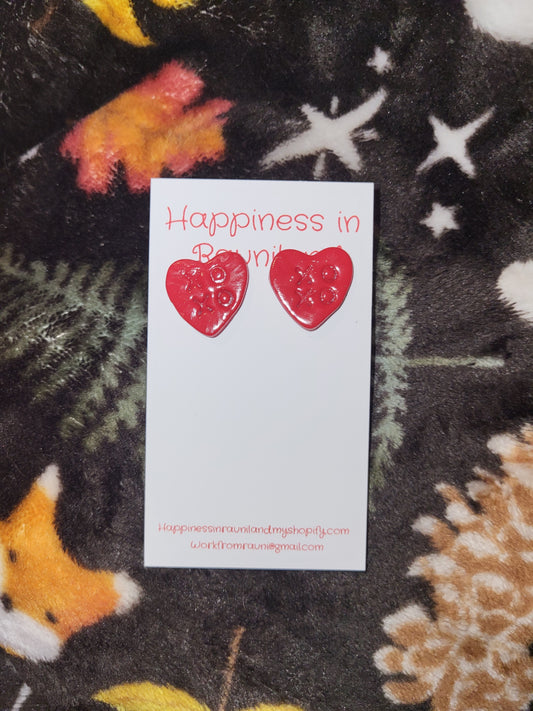 Handmade studed "XOXO" earrings