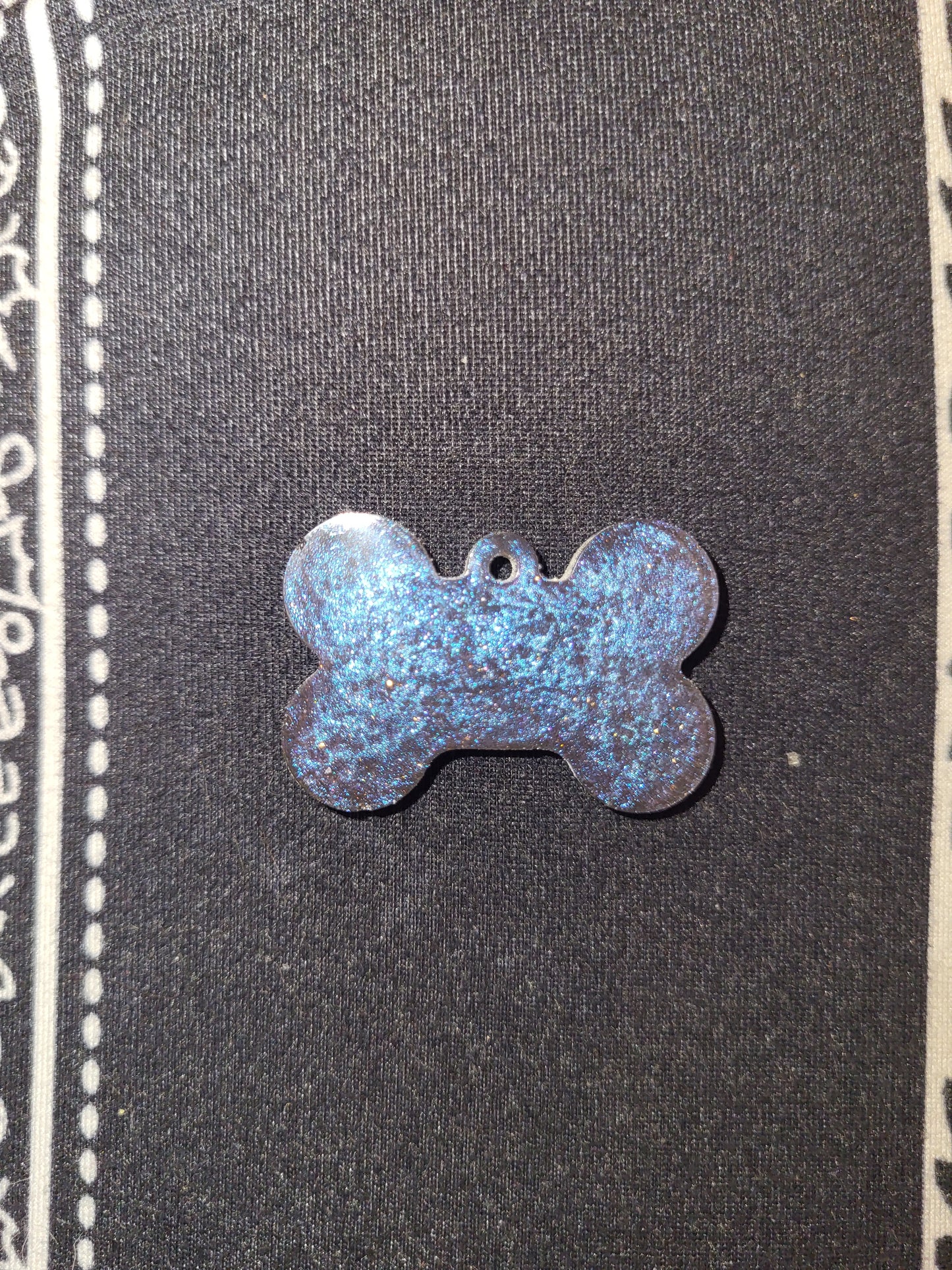 Homemade personalized glitter animal tags