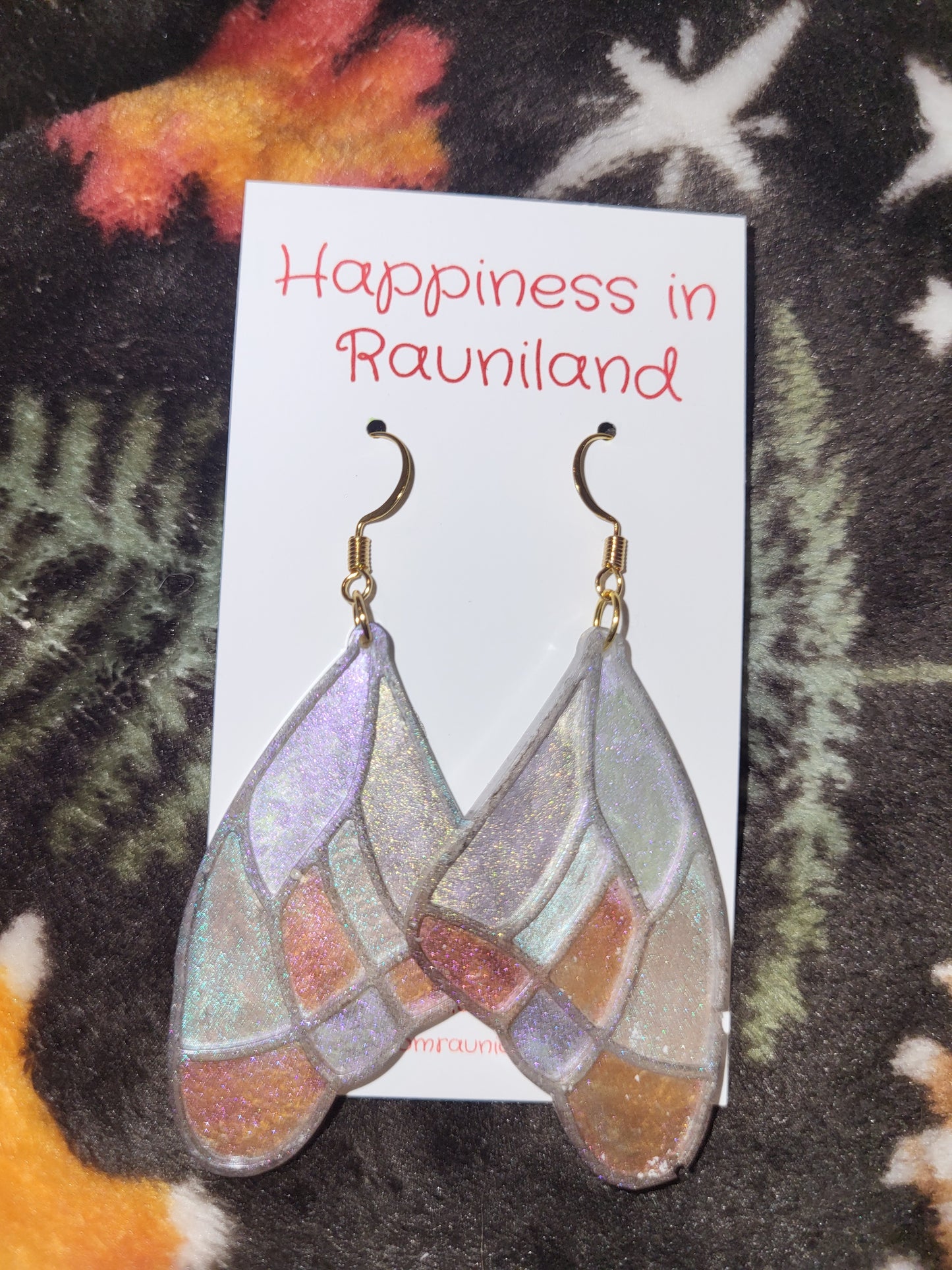 Handmade butterfly wing earrings