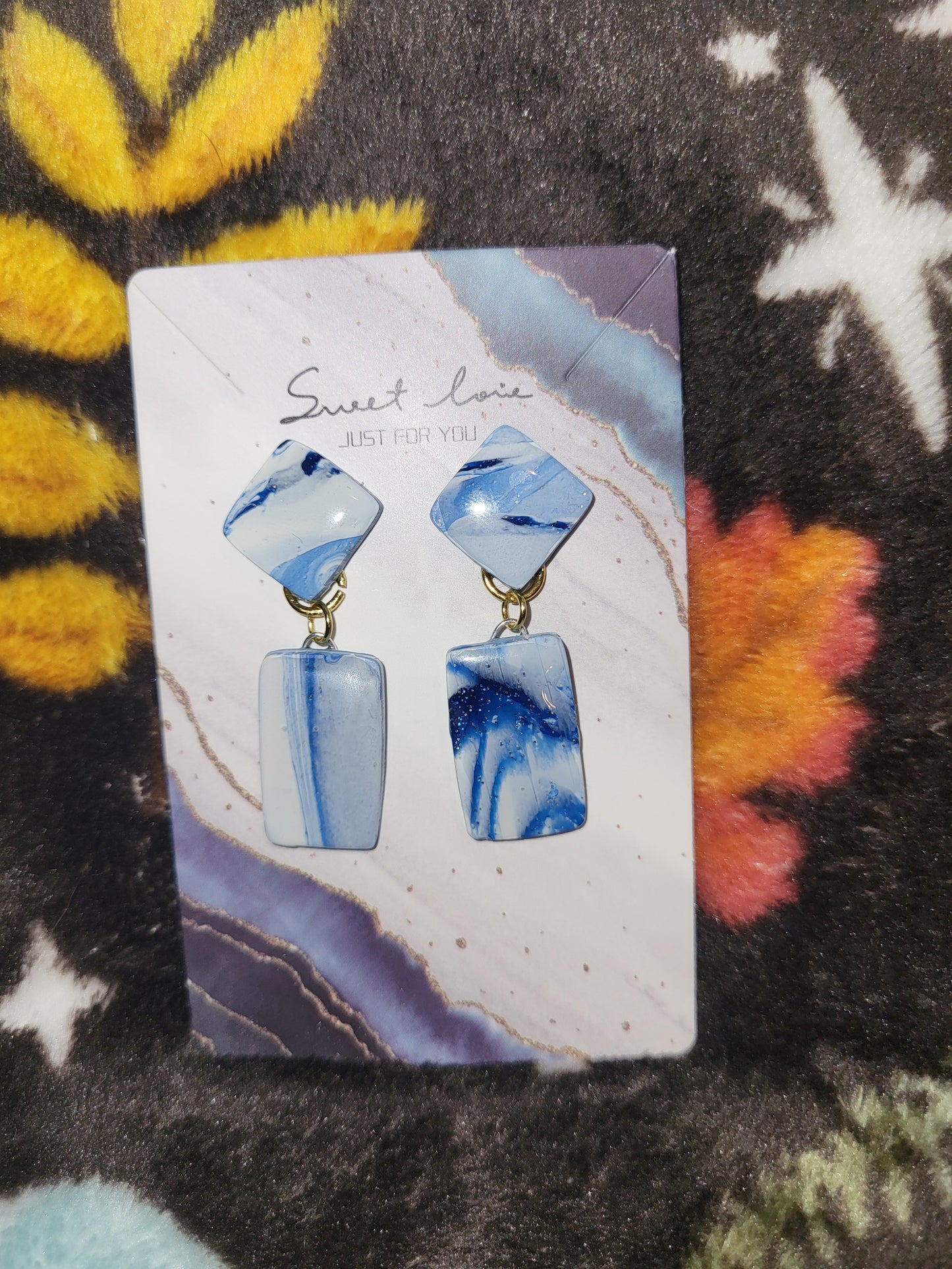 Handmade dangling studed earrings