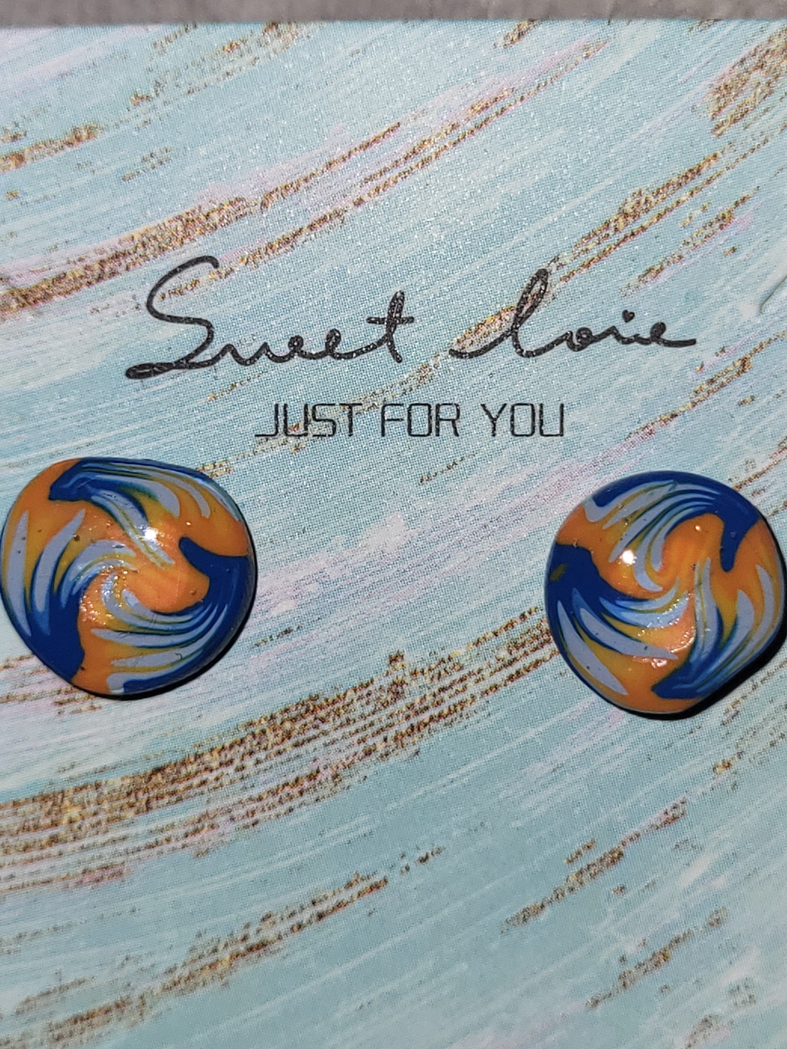 Bronco inspired homemade earrings