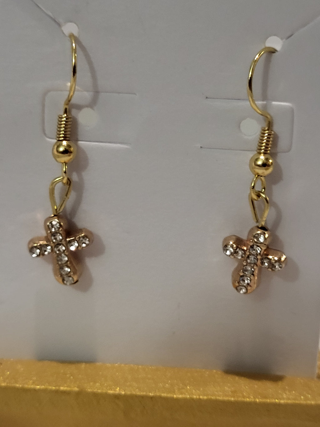 Cross earrings-gold