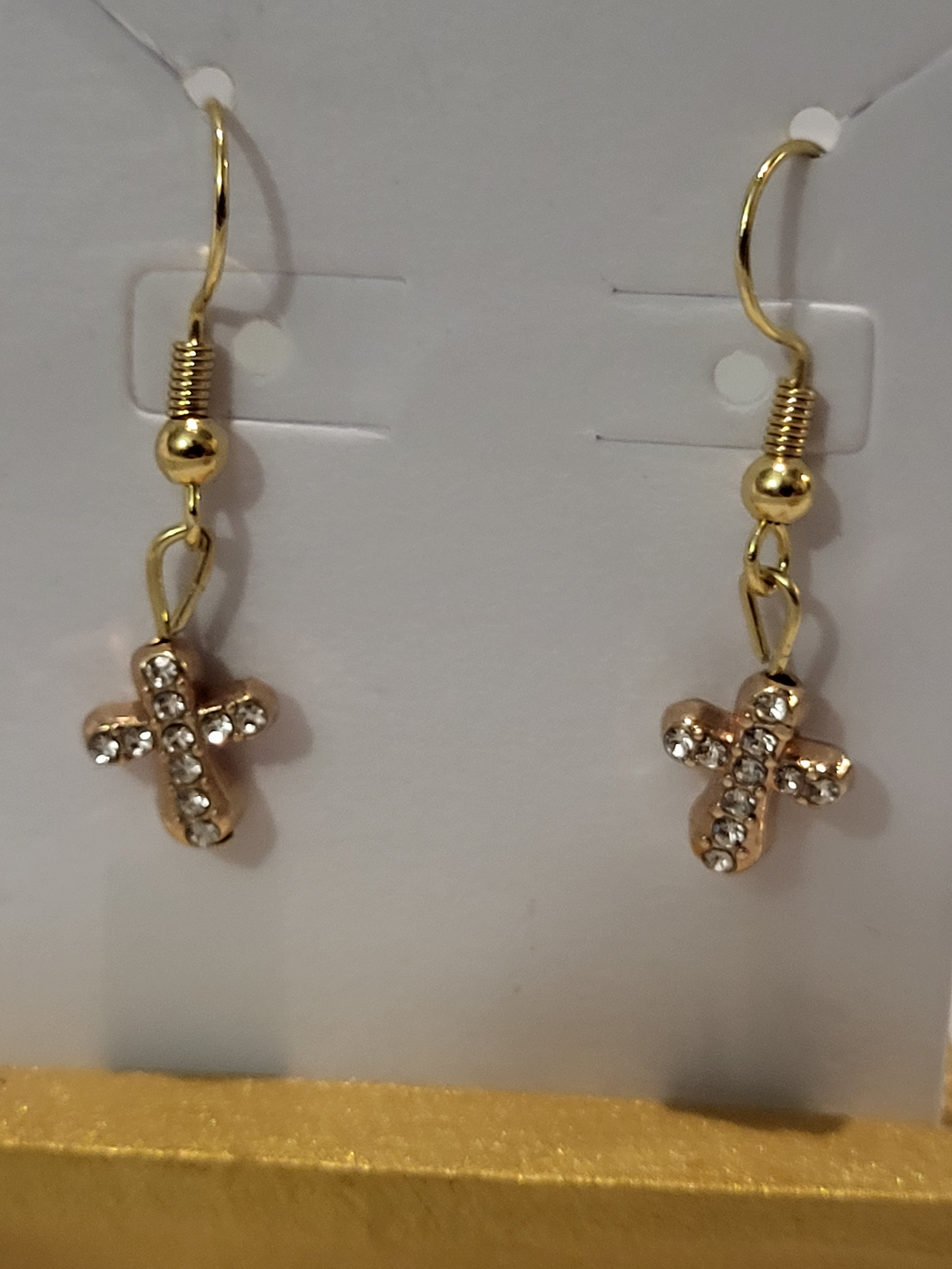 Cross earrings-gold