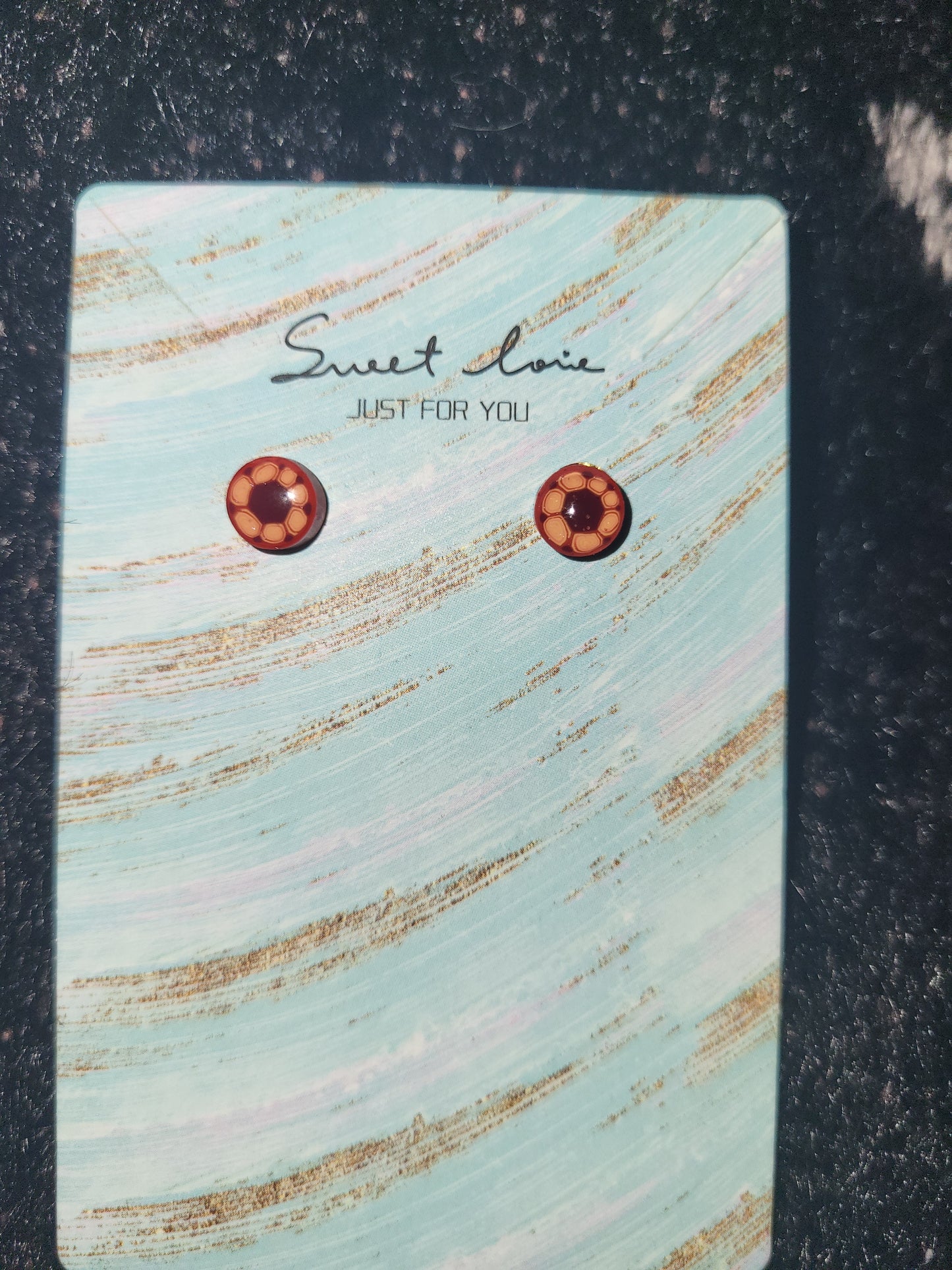 Homemade swirly flowers earrings