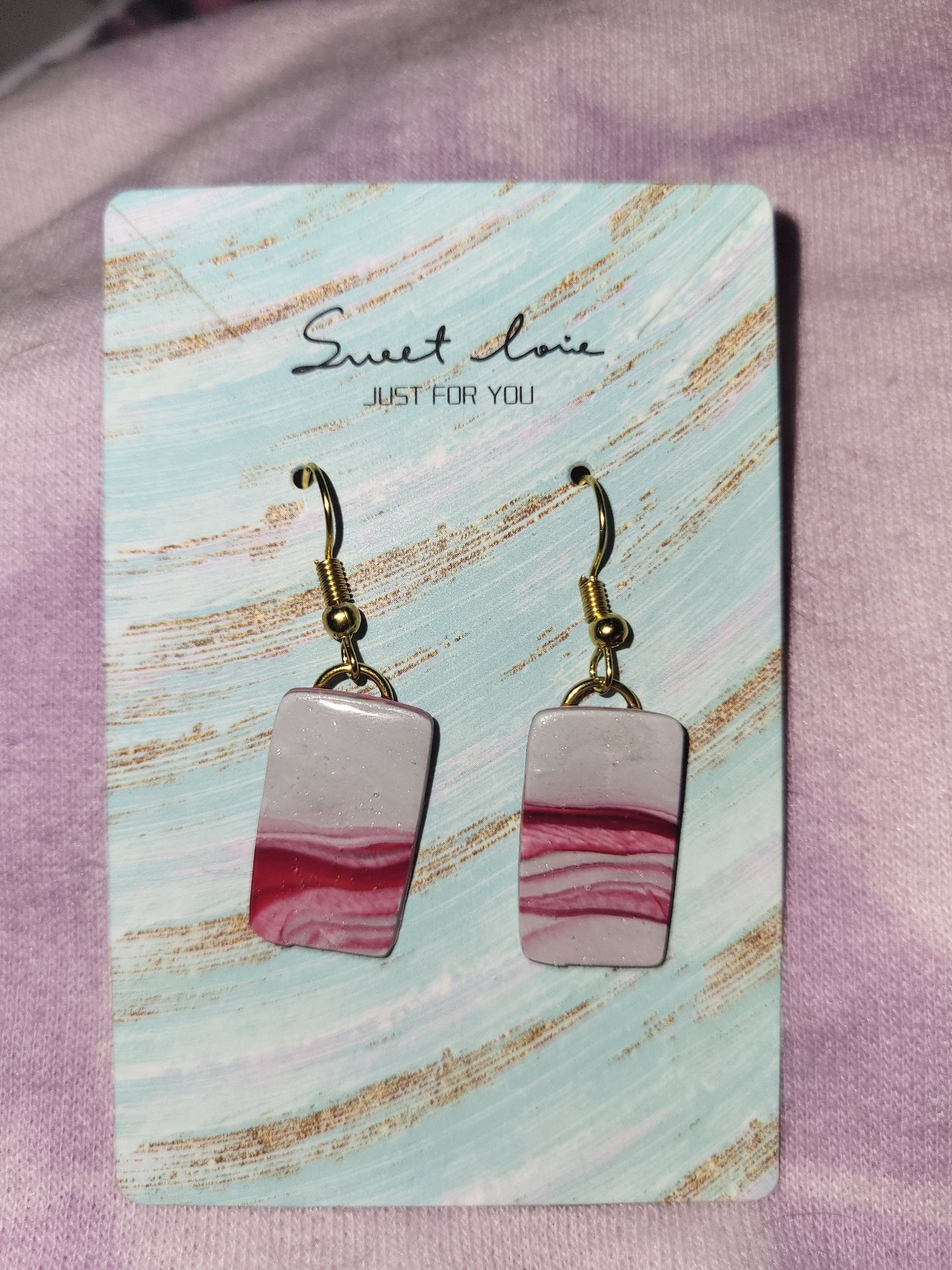 Homemade dangling earrings