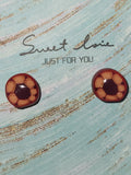 Homemade swirly flowers earrings