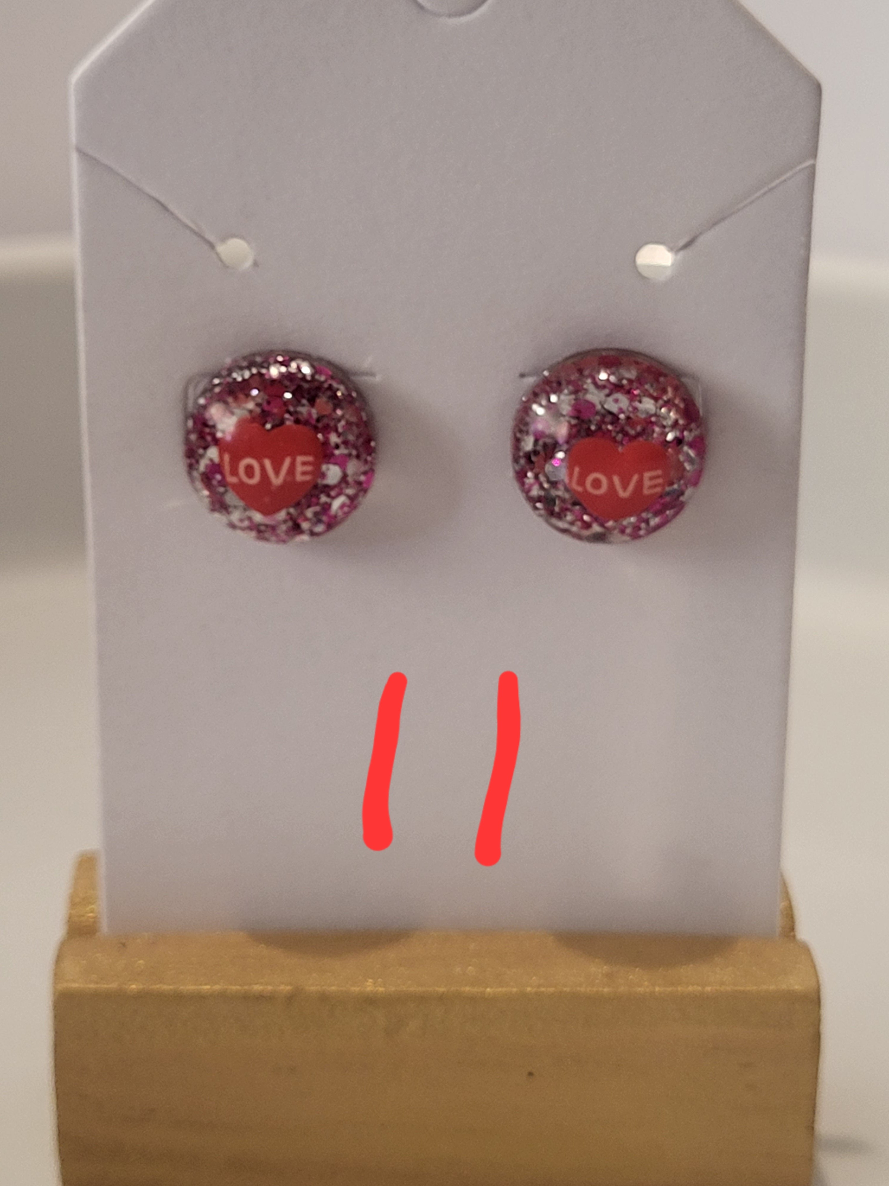 Valentine's day inspired studded earrings