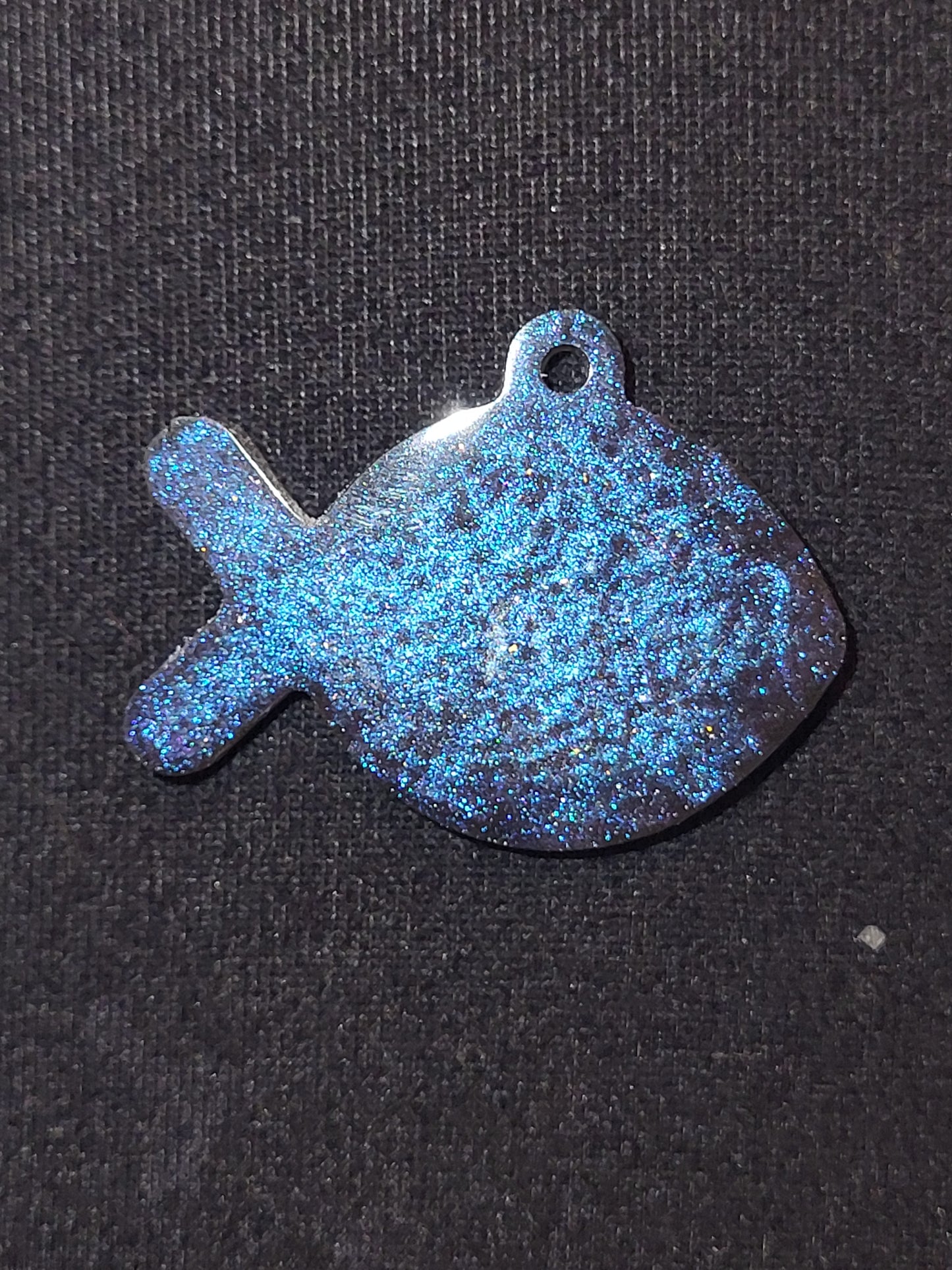 Homemade personalized glitter animal tags