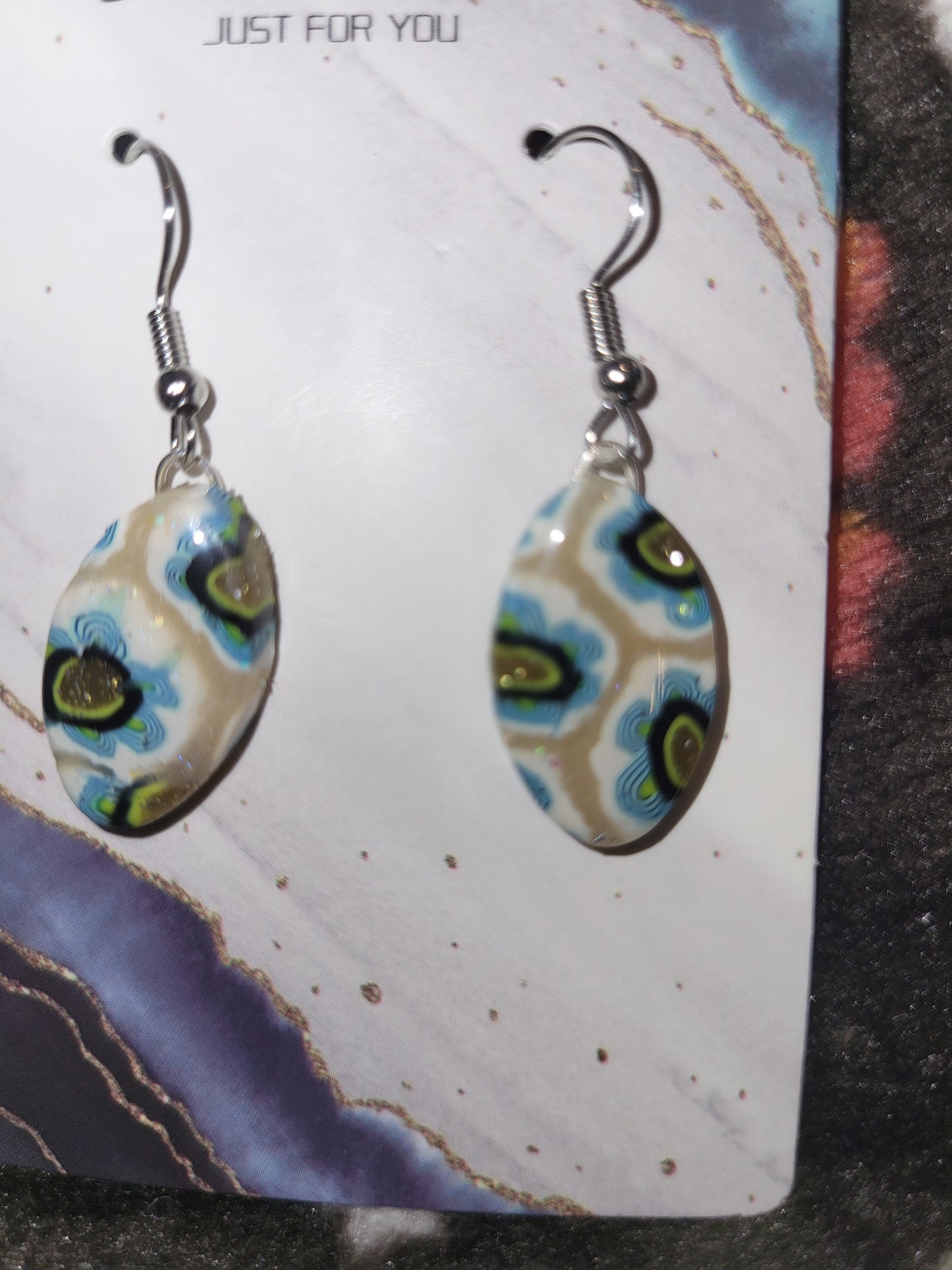 Homemade dangling earrings