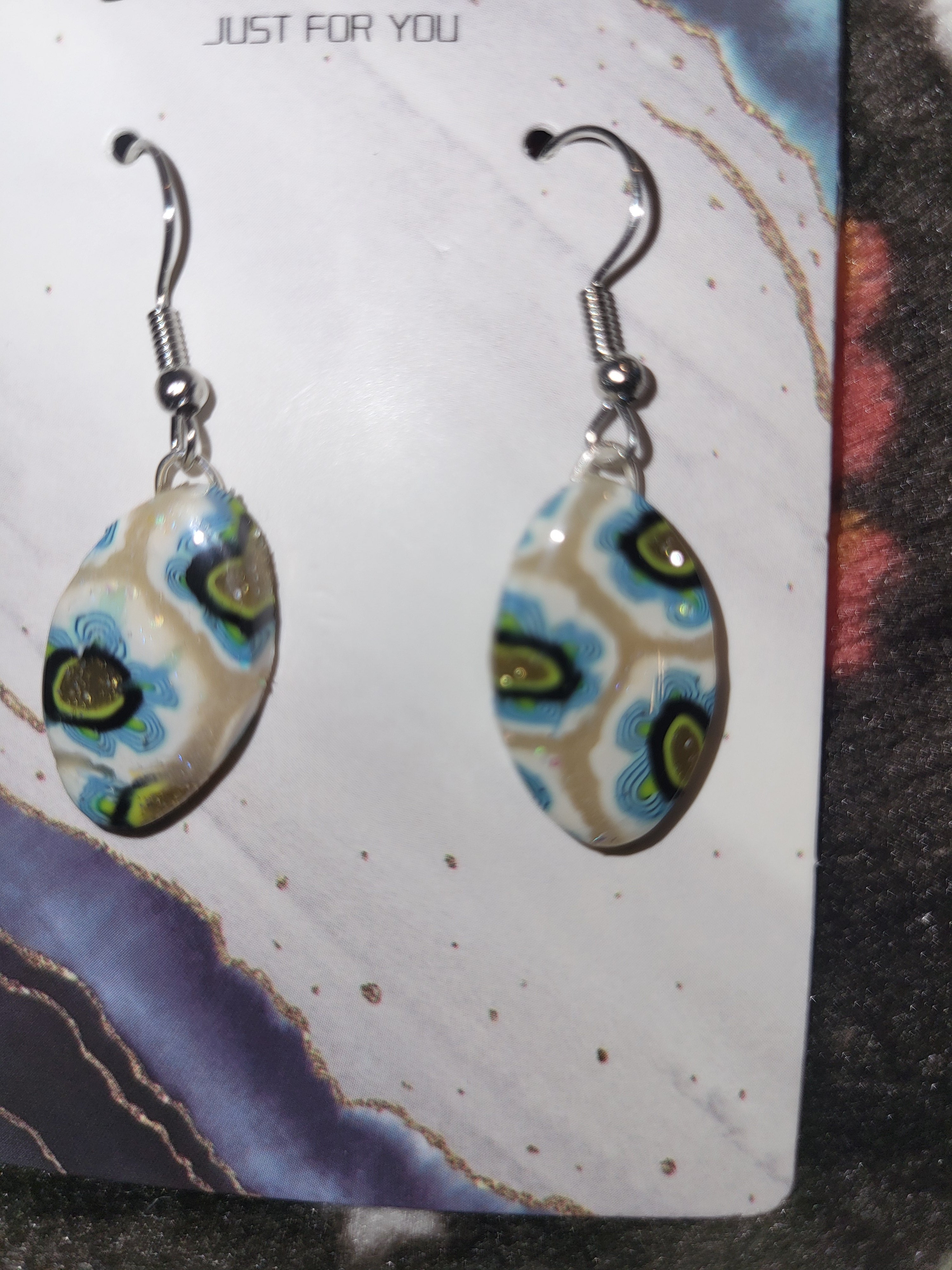 Homemade dangling earrings