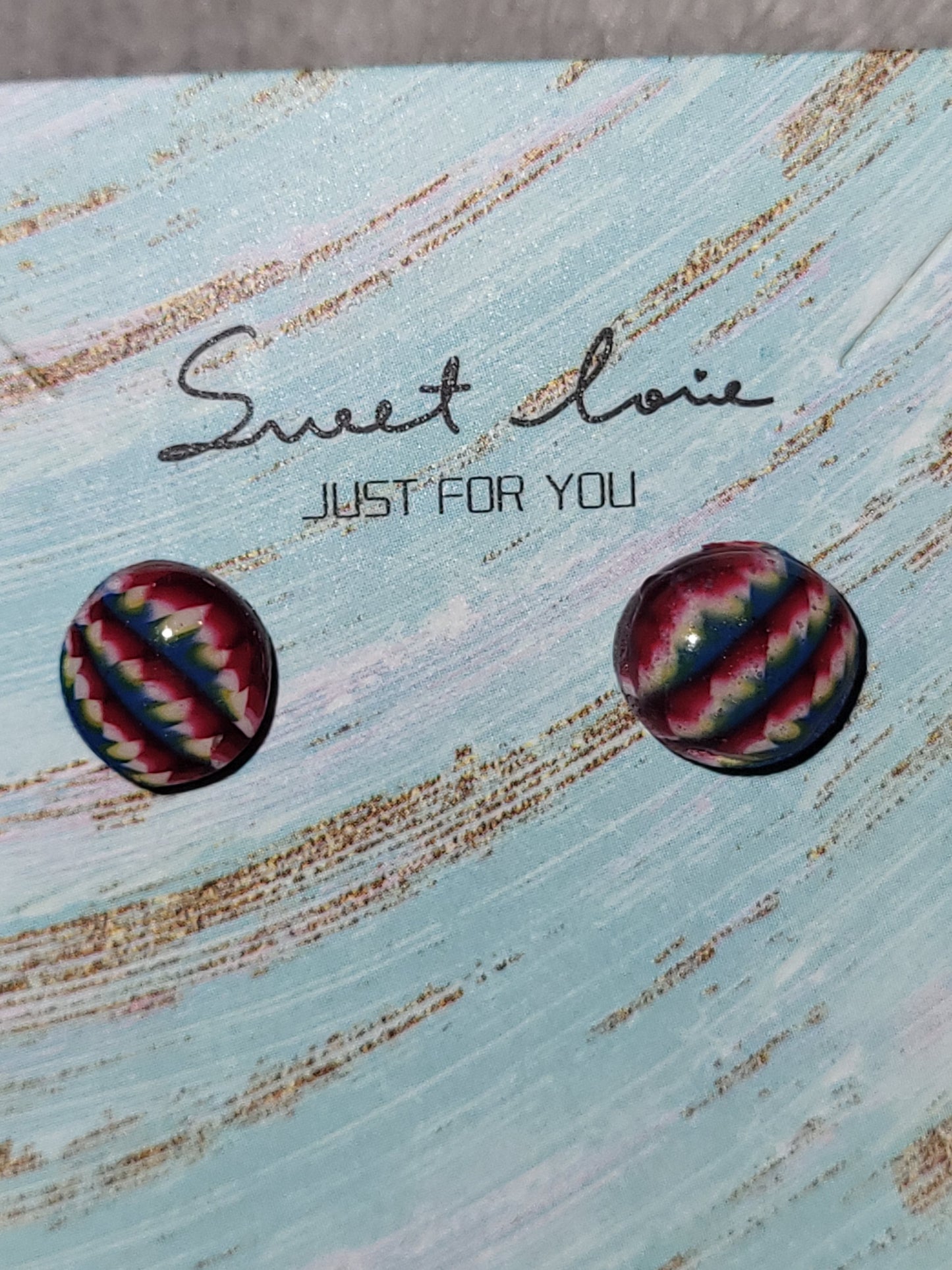 Homemade cane earrings