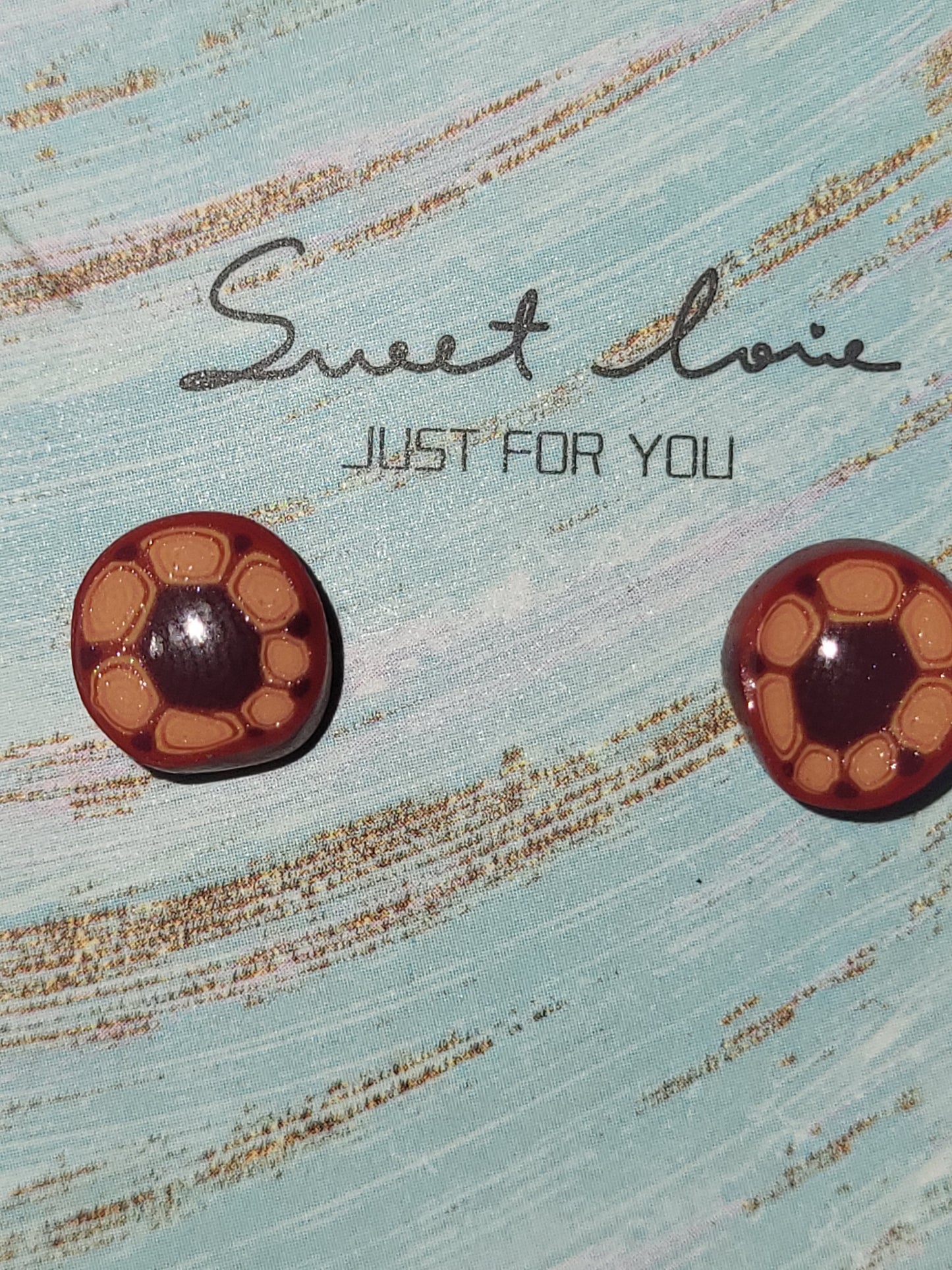 Homemade swirly flowers earrings