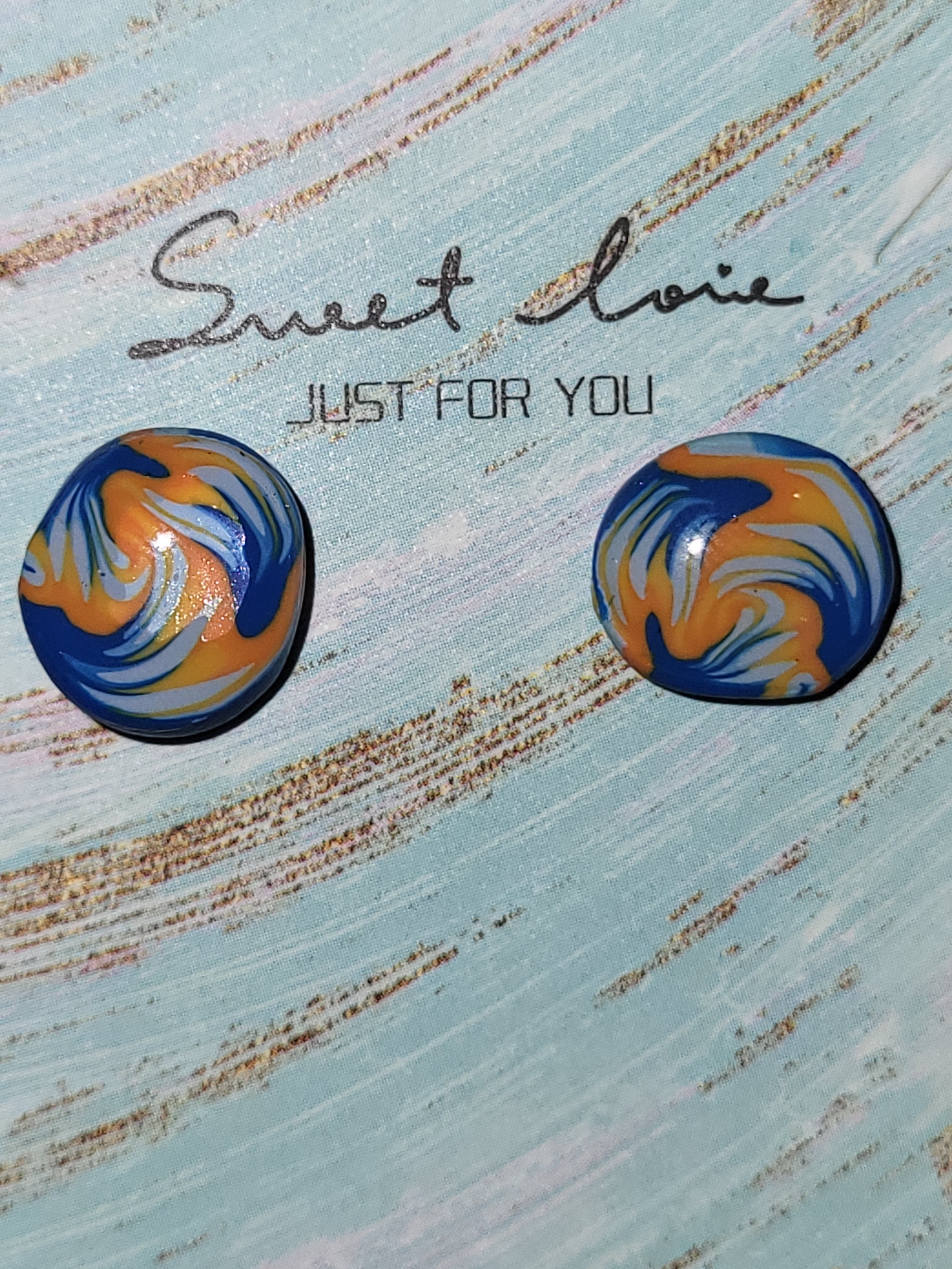 Bronco inspired homemade earrings