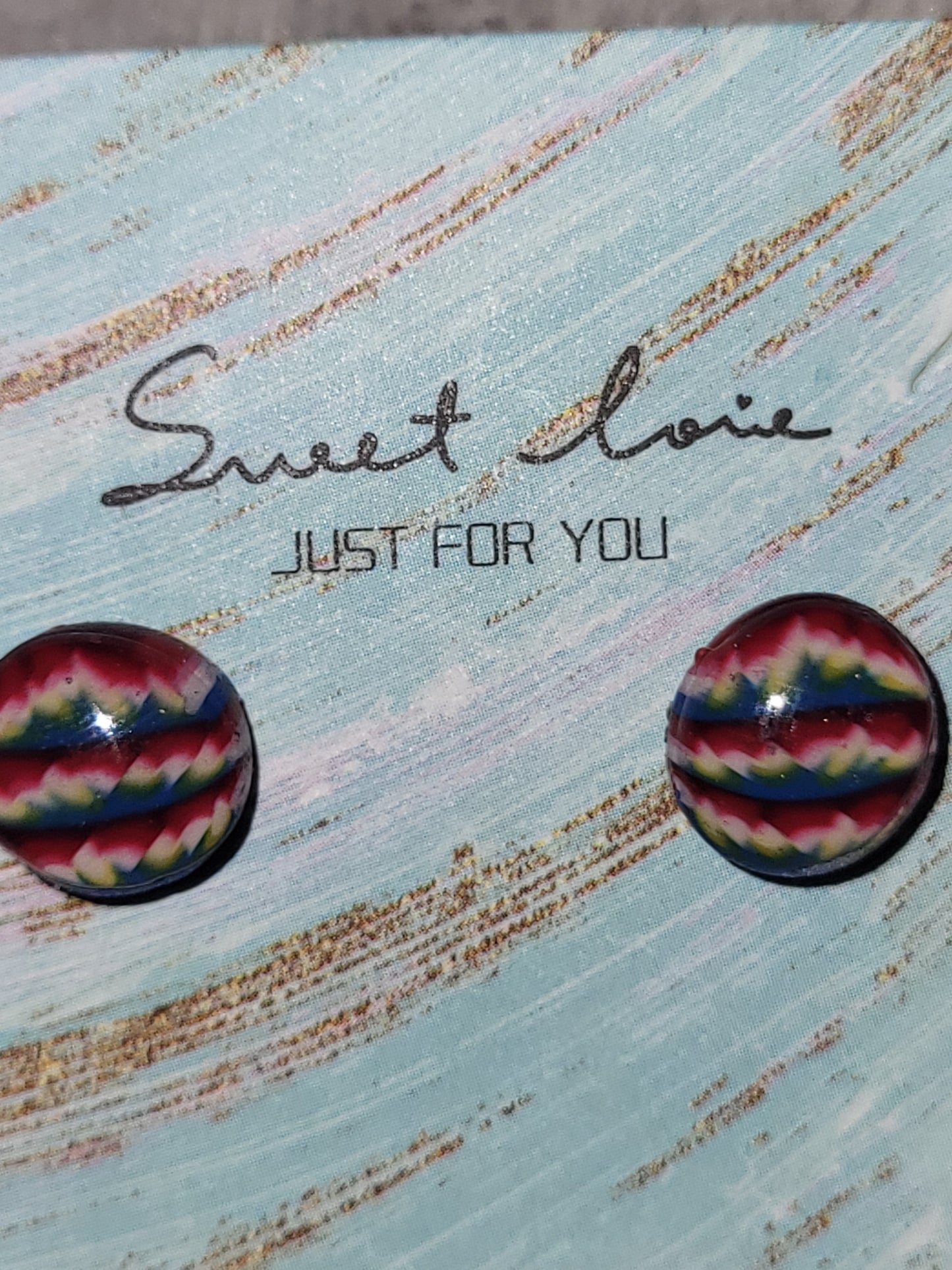 Homemade cane earrings