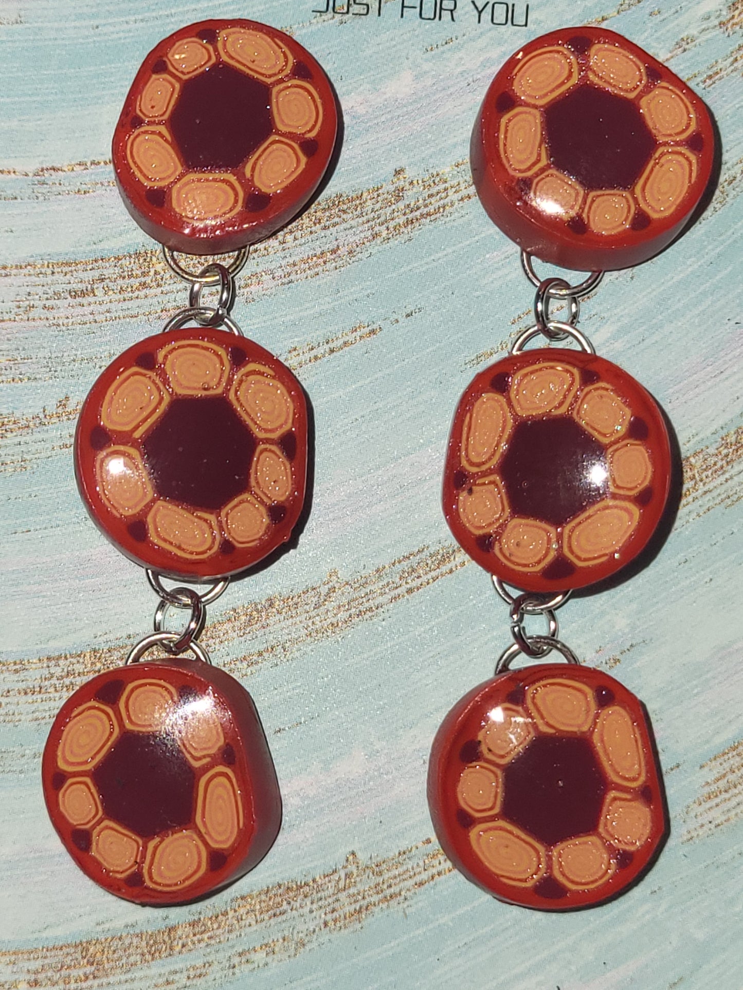 Homemade swirly flower earrings