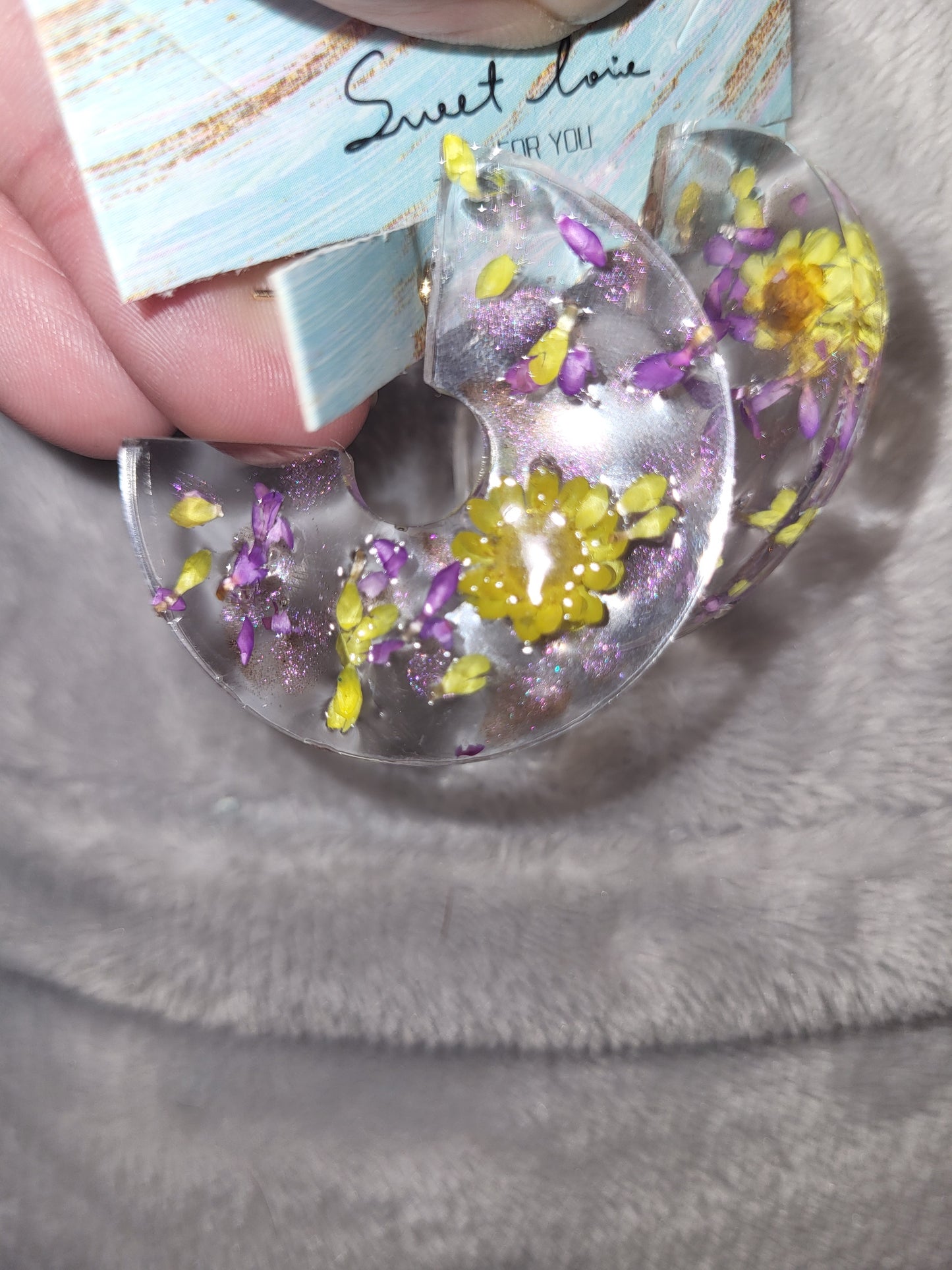 Homemade dried flower earrings