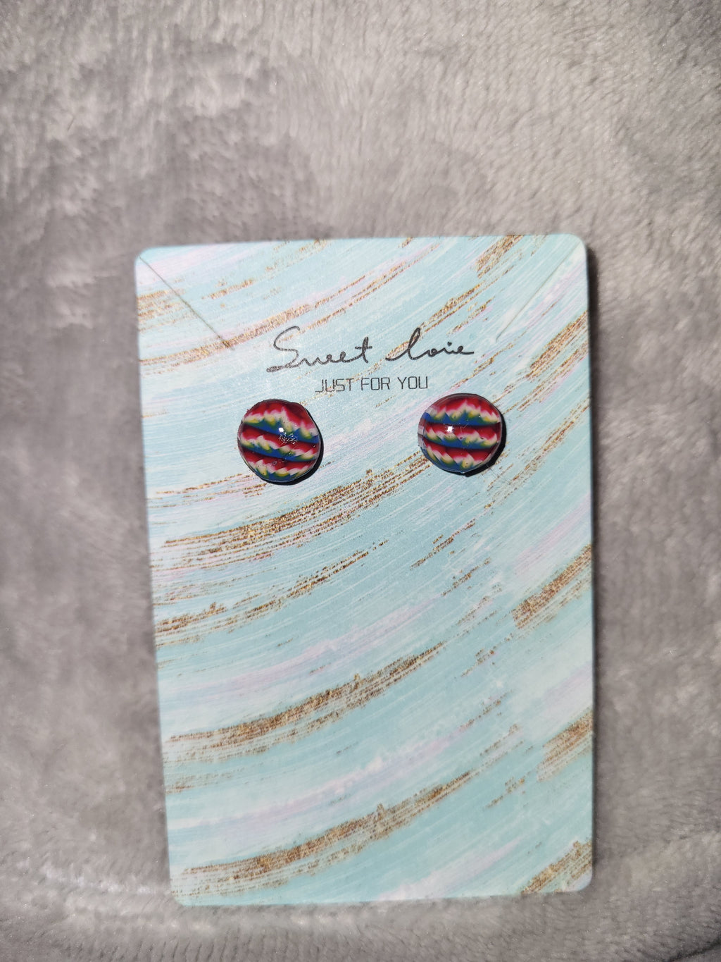 Homemade cane earrings
