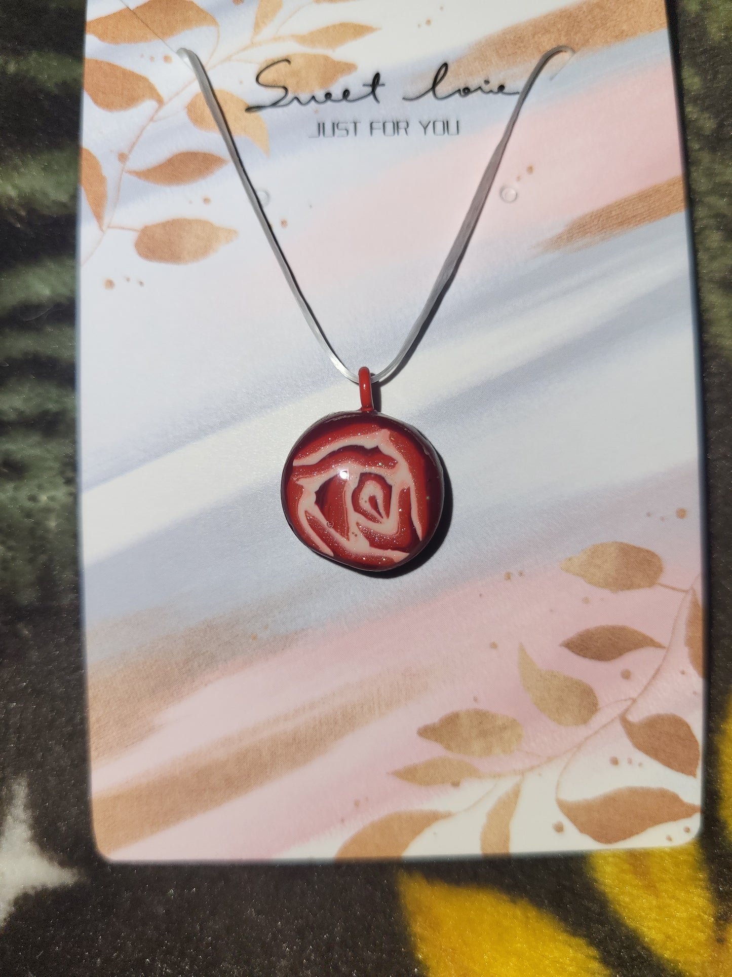 Handmade shimmery rose jewelry