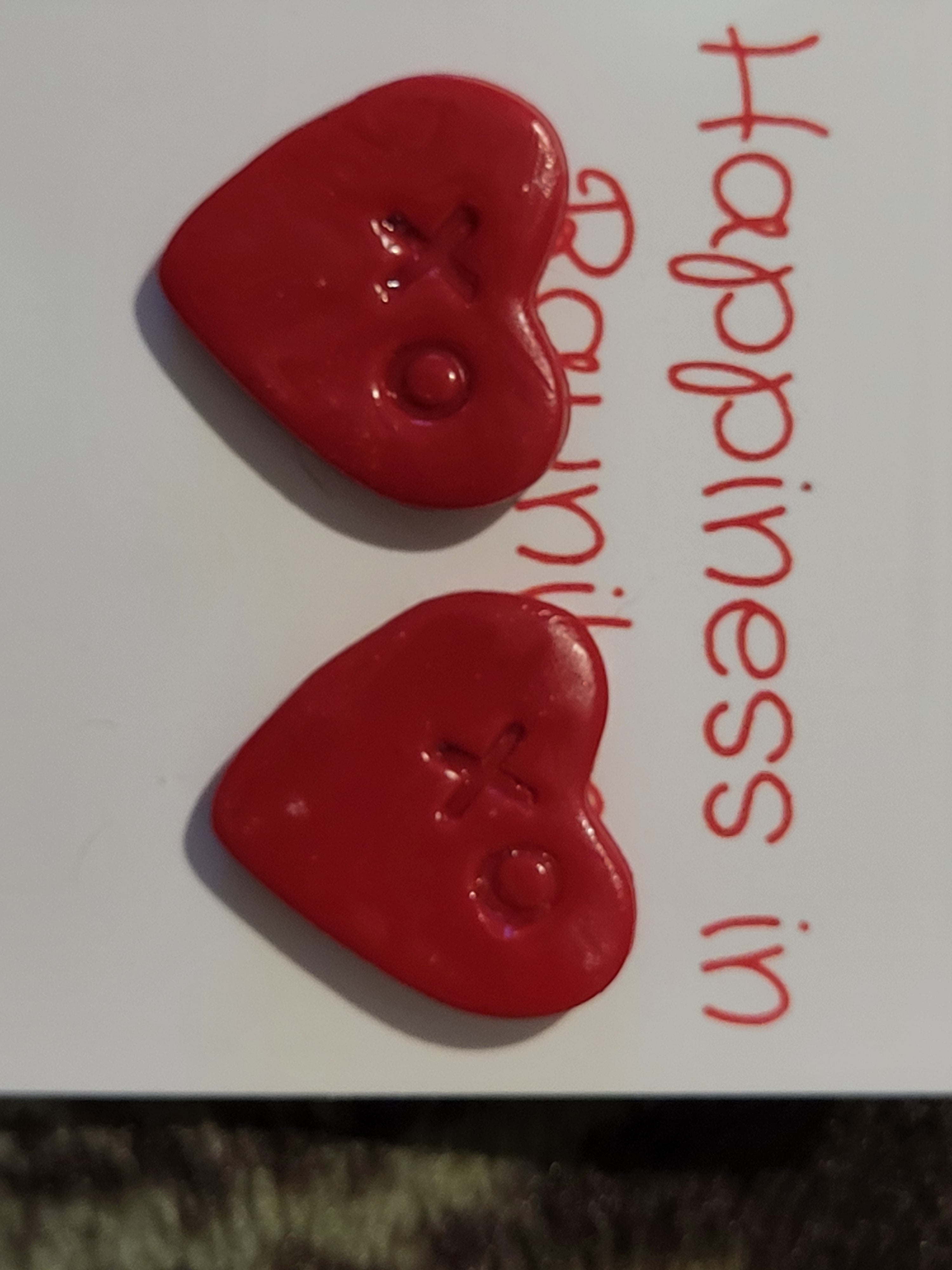 Handmade studed "XOXO" earrings