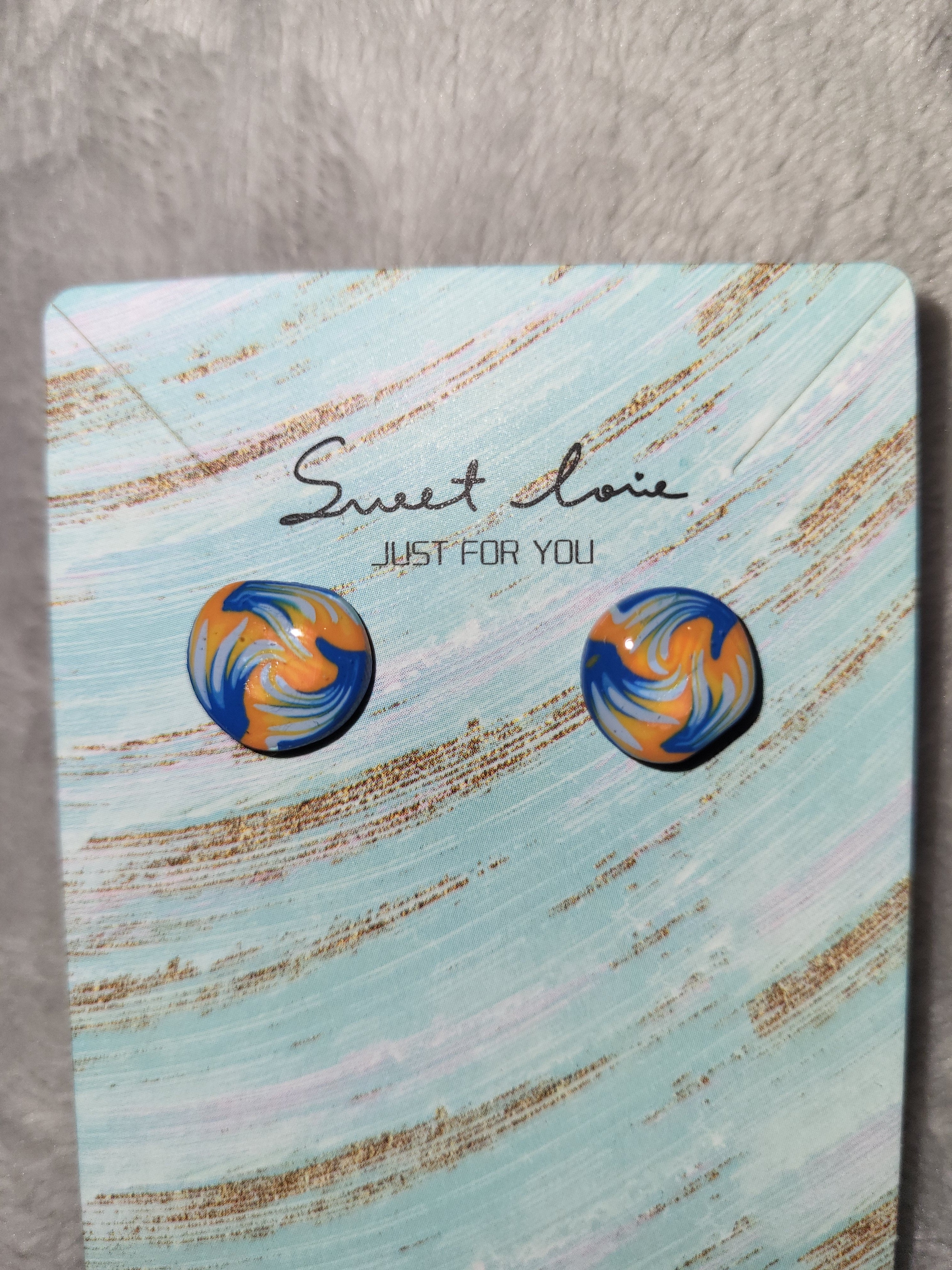 Bronco inspired homemade earrings