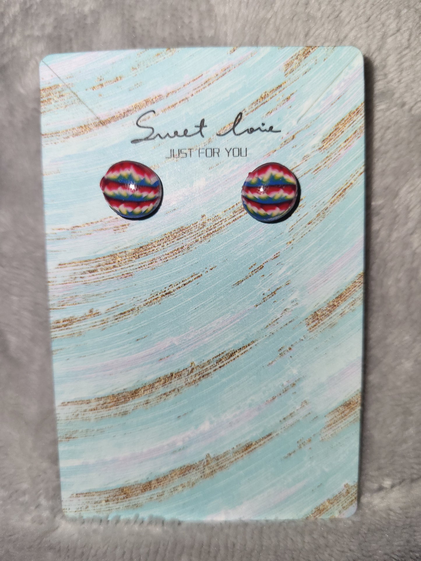 Homemade cane earrings