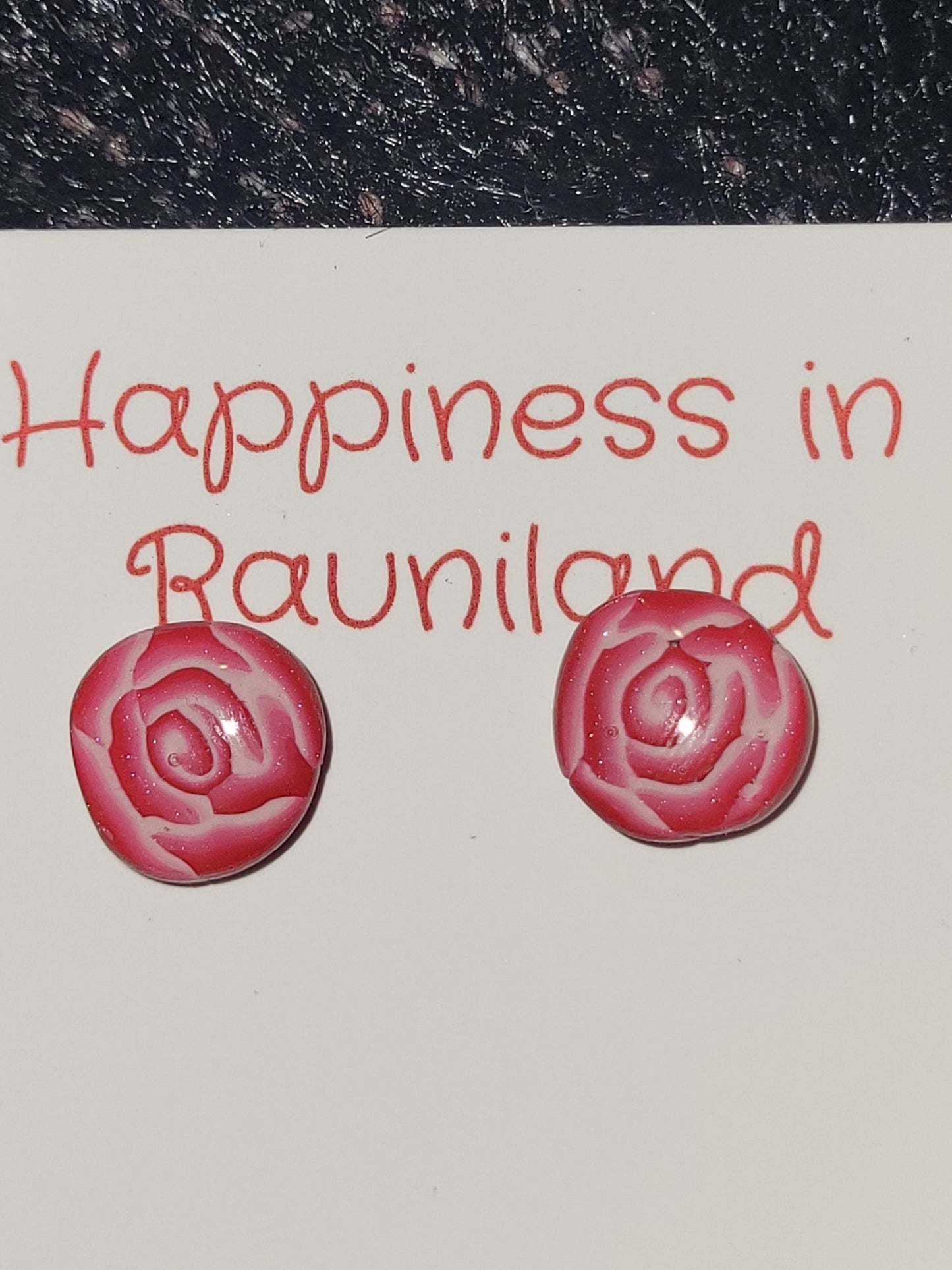 Handmade rose earrings