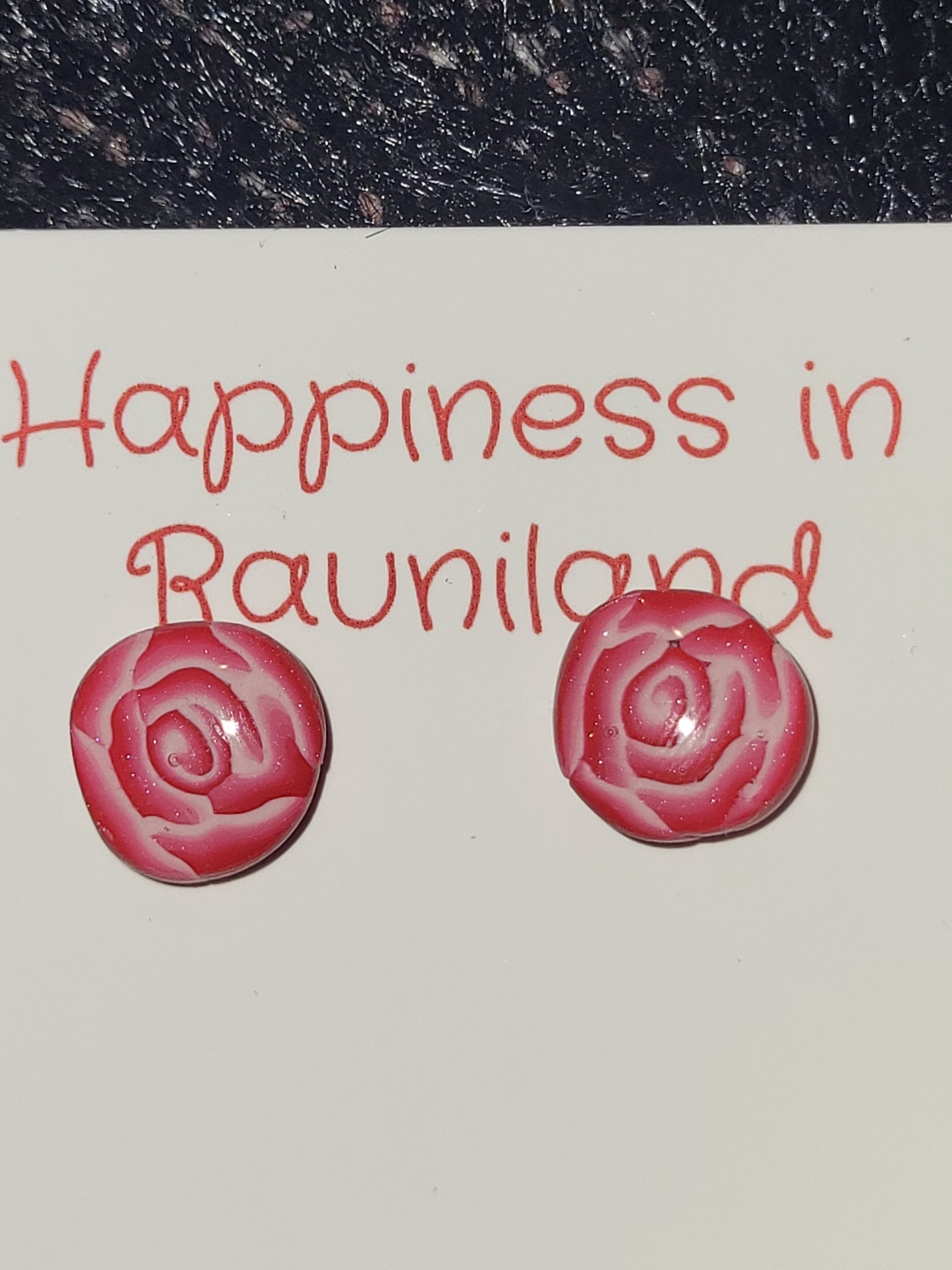 Handmade rose earrings
